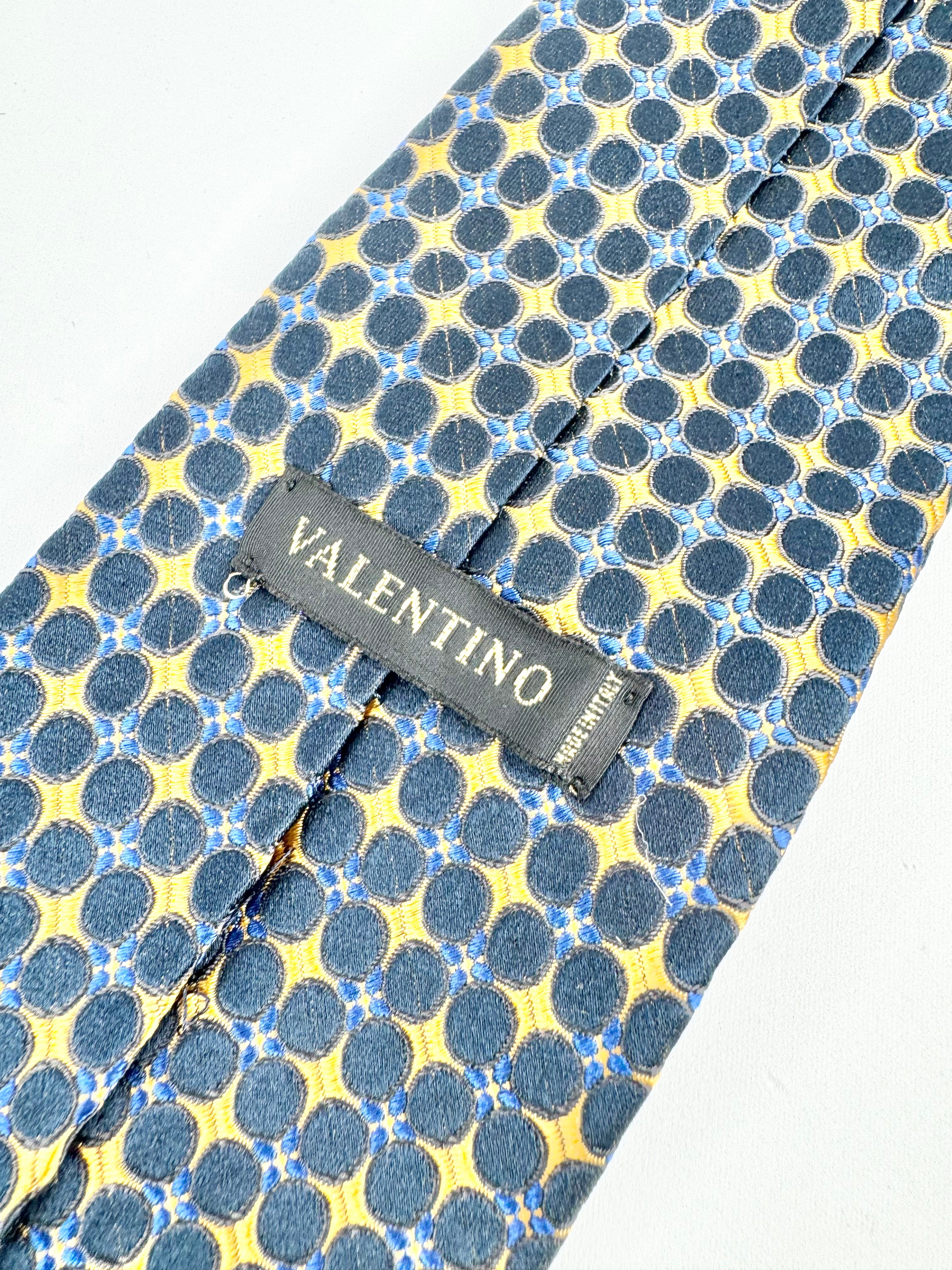 Valentino Blue, Navy & Gold Silk Tie