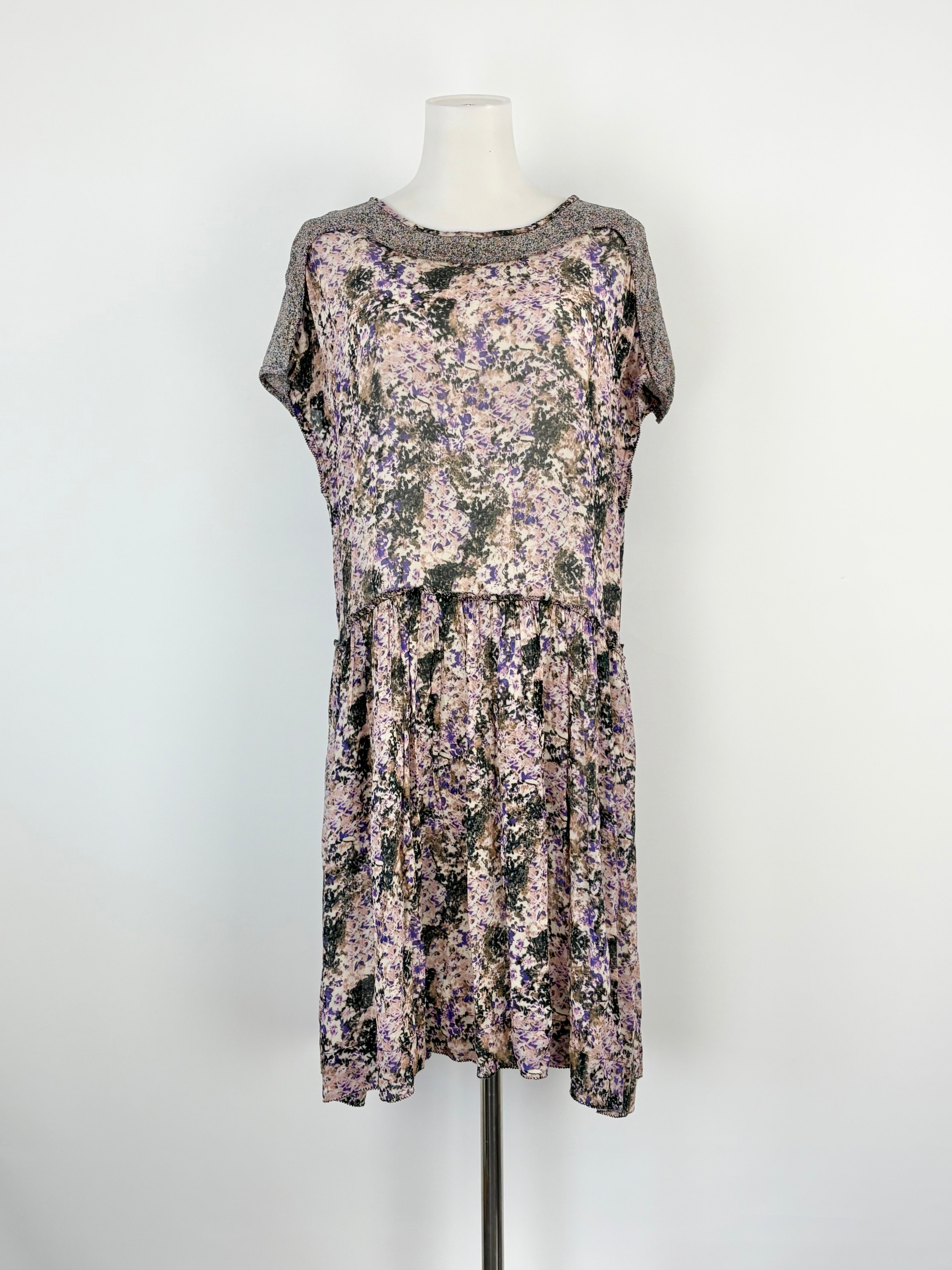Isabel Marant Étoile Lavender Floral Camo Sheer Midi Dress - AU10