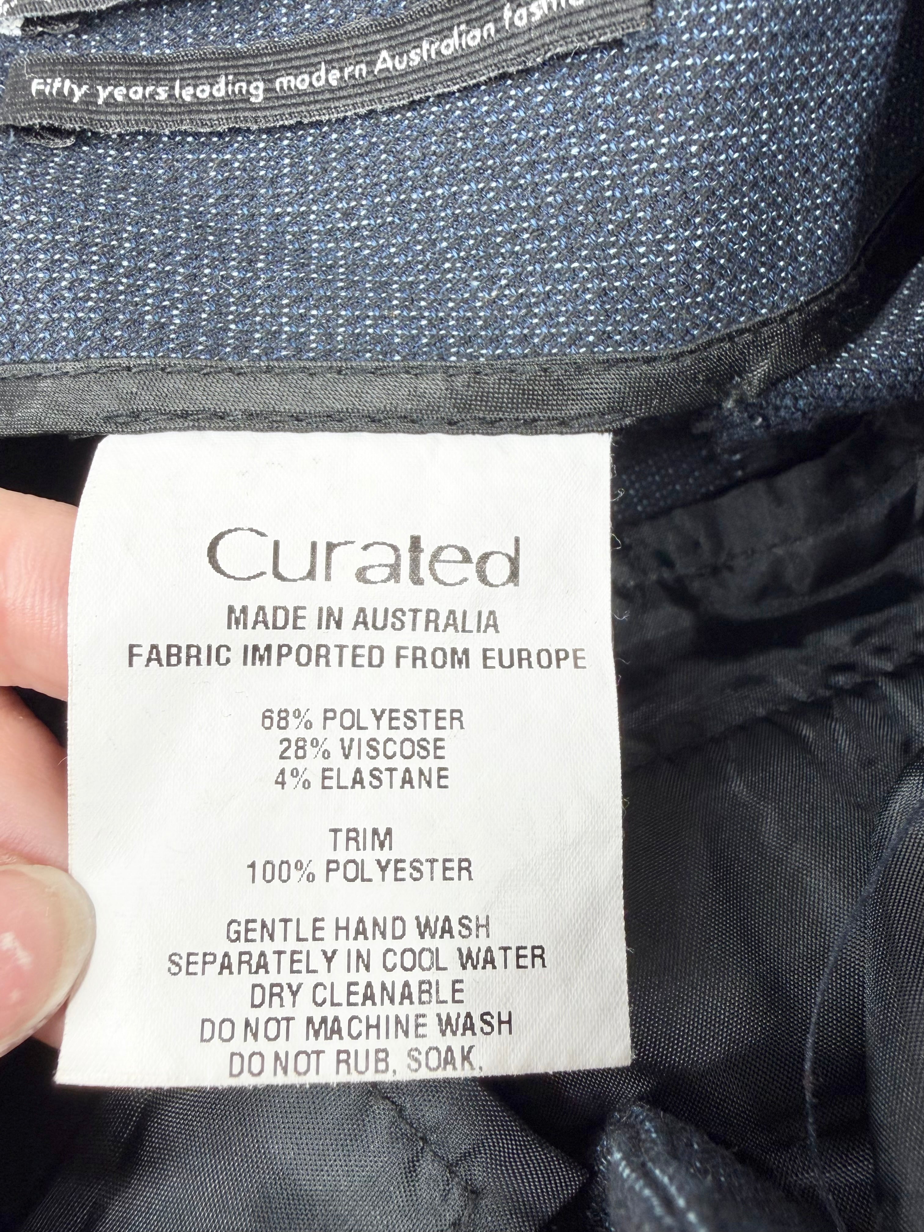 Cue Dark Blue High Waisted Slacks - AU12
