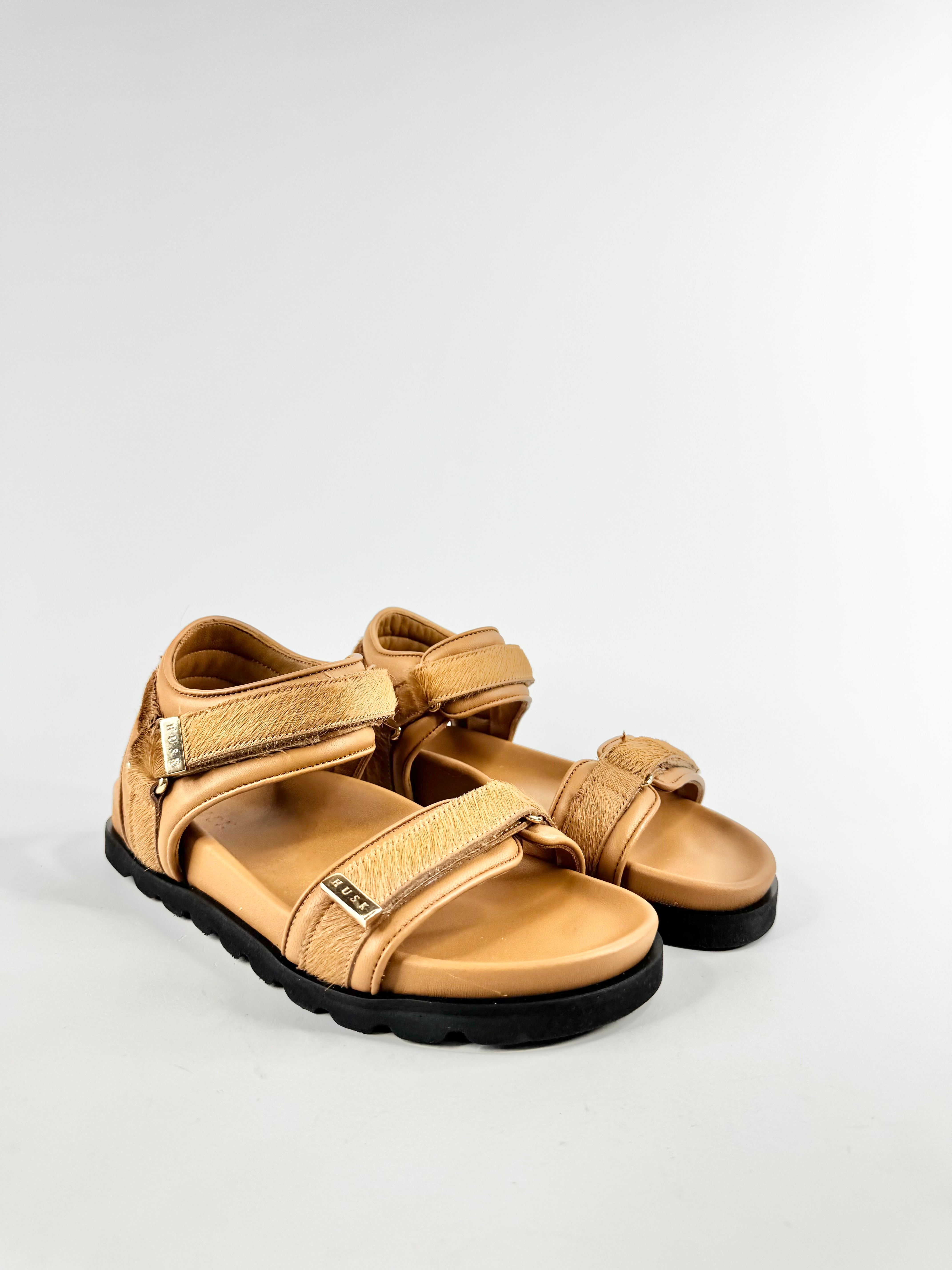 Husk Tan Velcro Sandals - EU38