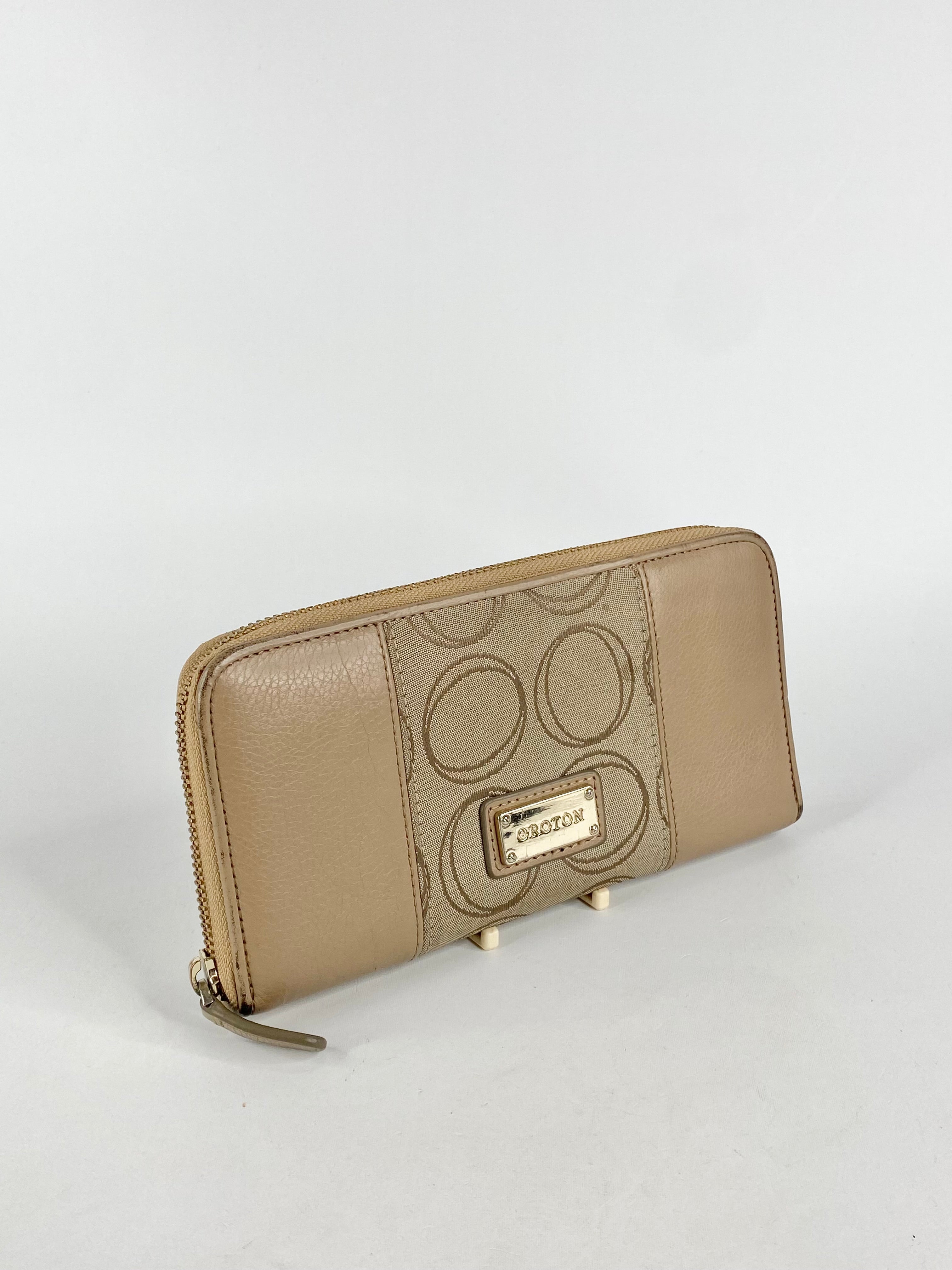 Oroton Soft Beige Monogram Wallet
