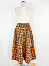 Alpha60 Orange & Black Woven Textile Wide Leg Slacks - AU10/12