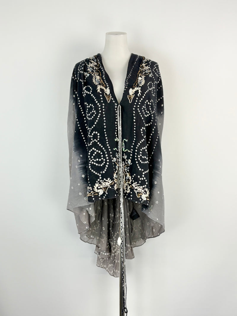All Saints Spitalfields Black & Grey Jewel-Embellished 'Narnia' Dress - AU8
