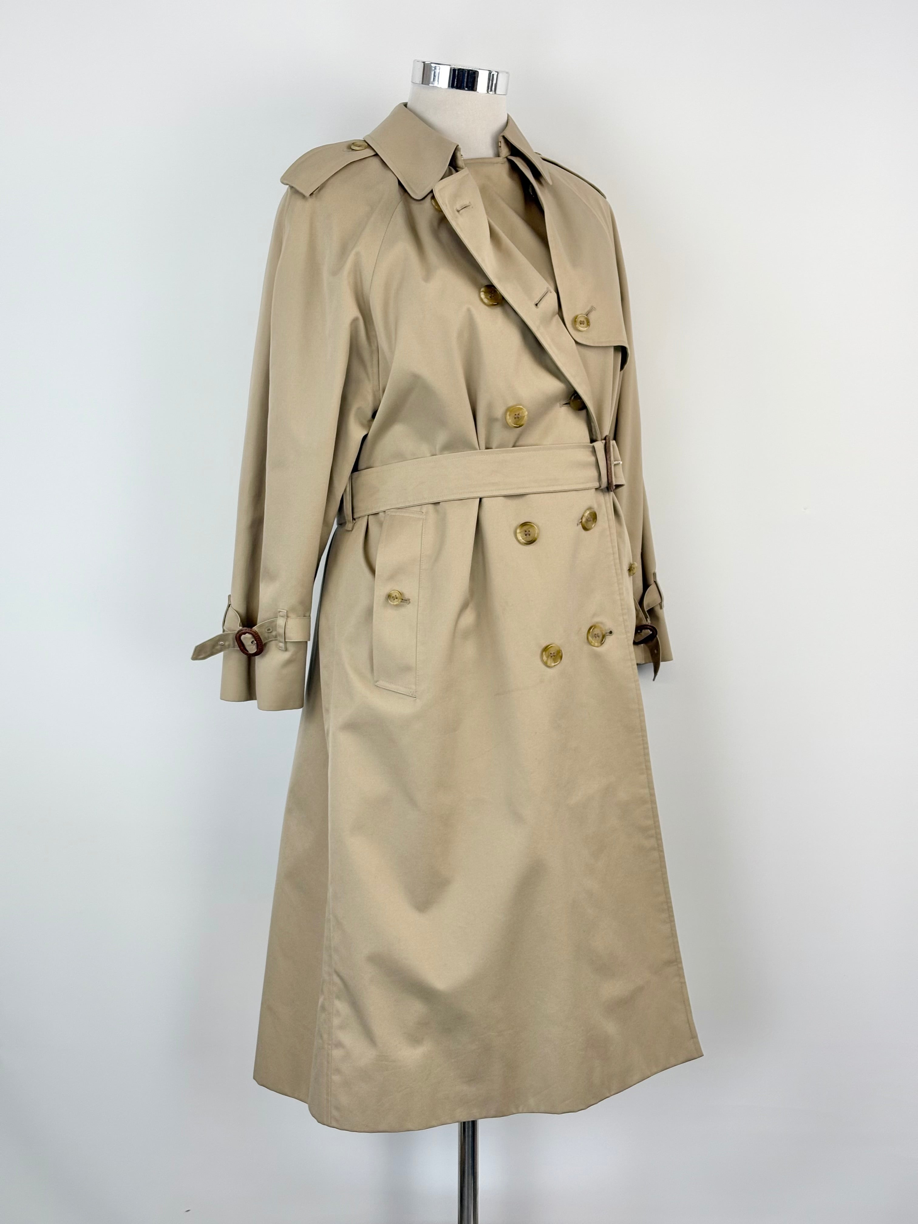 Burberrys Vintage 90s Beige Trench Coat - AU14/16