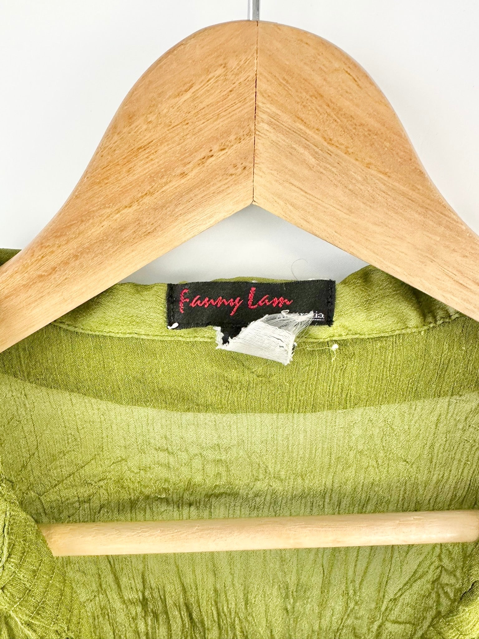 MFW Fanny Lam Olive Green Button Up Blouse - AU10/12