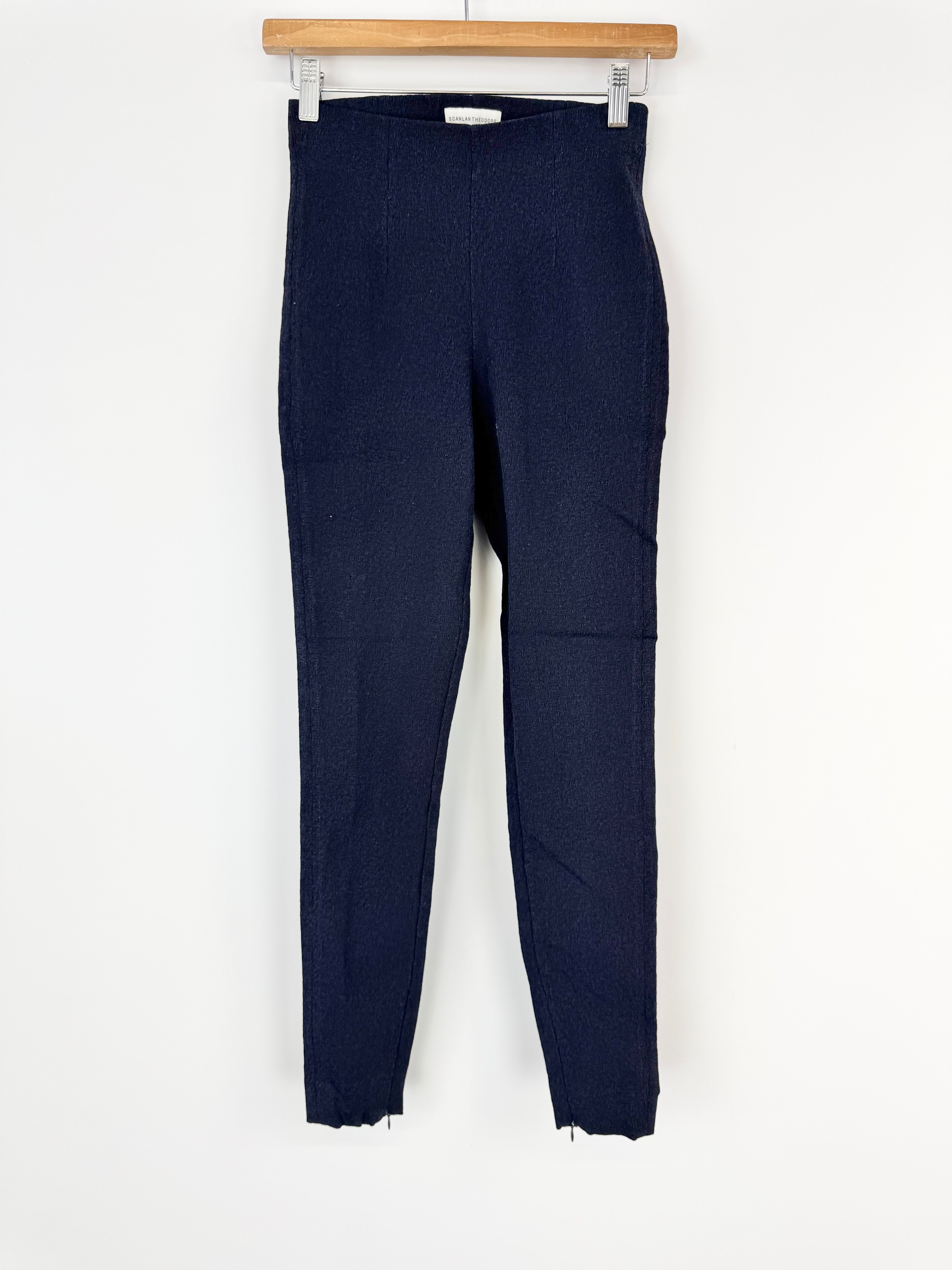 Scanlan Theodore Navy High Waisted Stretch Slacks - AU6/8