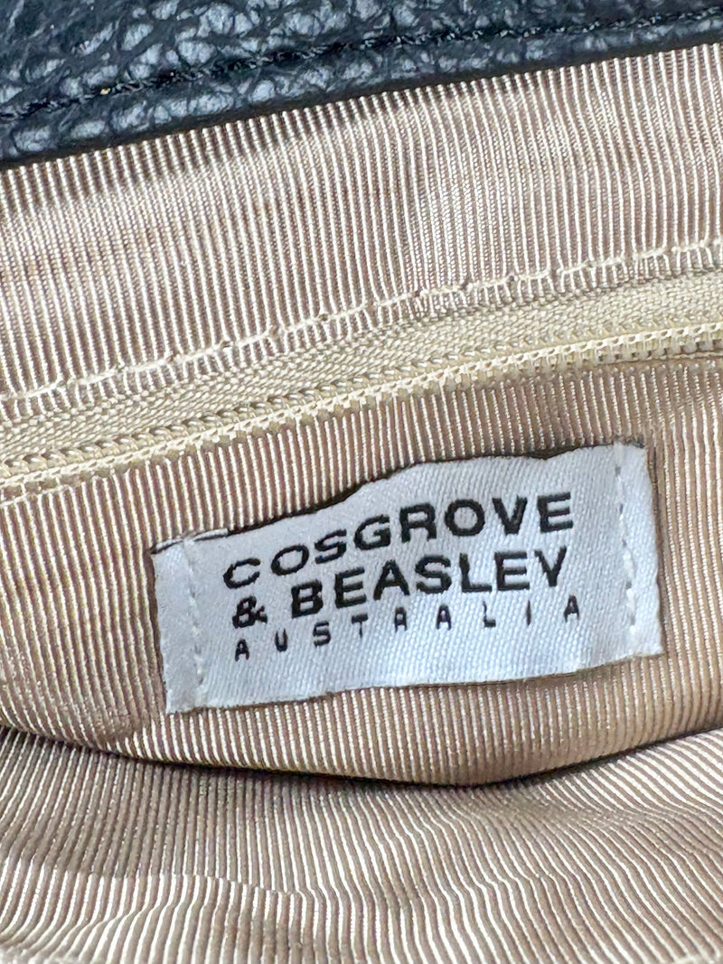 Cosgrove & Beasley Black Grained PU Shoulder Bag
