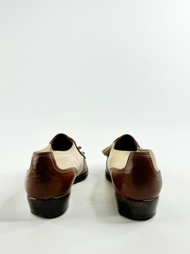 Vintage Prada Cream & Tan Loafers - EU38.5