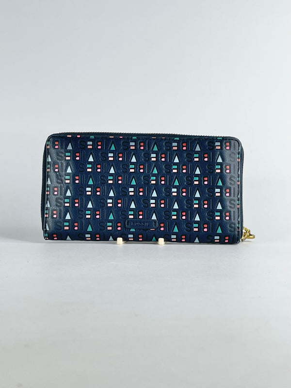 Fossil Navy Blue Leather 'Vibes' Wristlet