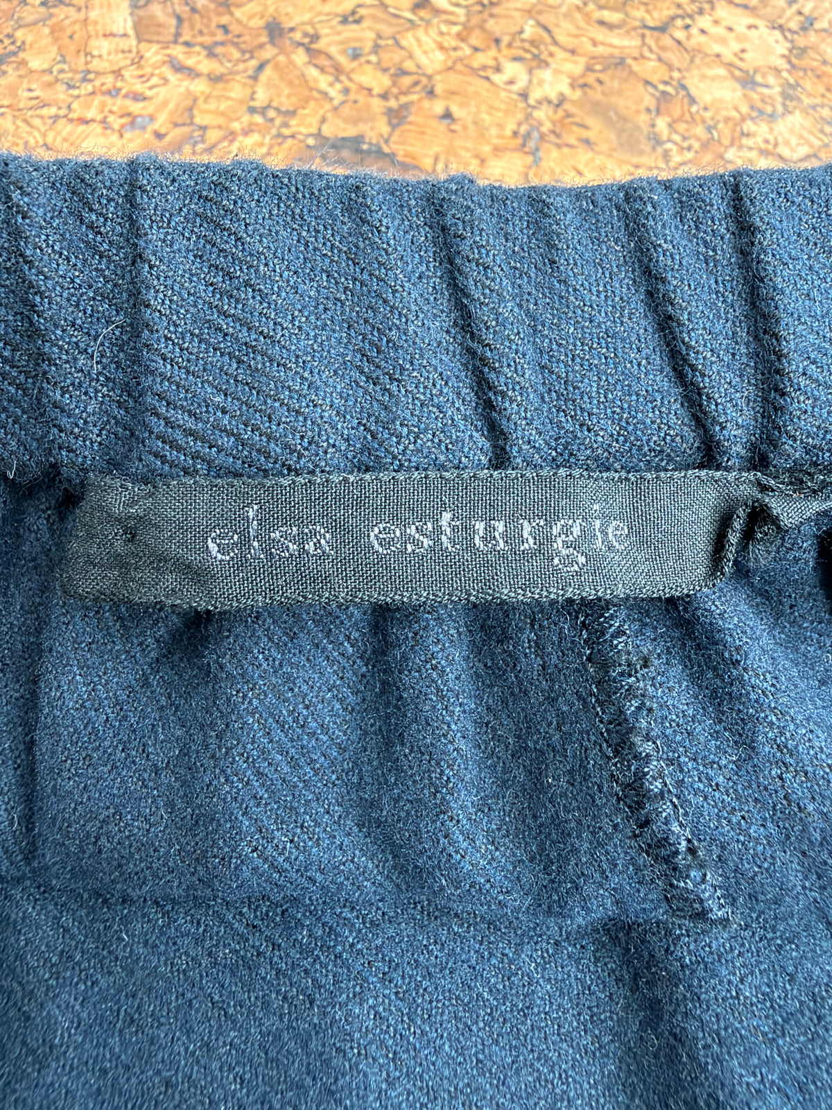 Elsa Esturgie Soft Cotton Wide Leg Navy Drawstring Slacks - AU10/12