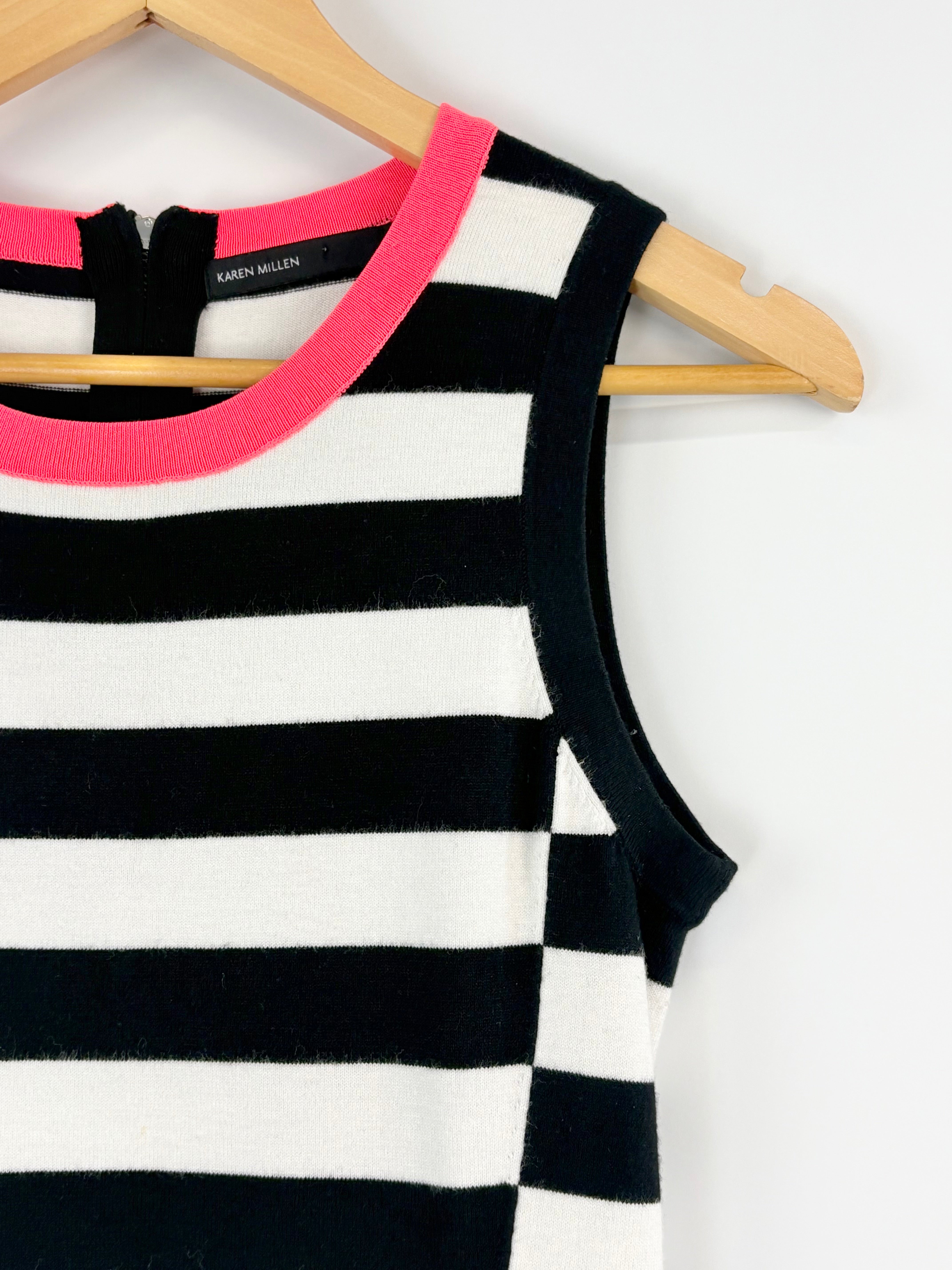 Karen Millen Black & White Block Bodycon Dress - AU10