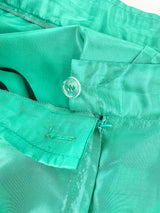 80s Vintage Geoff Bade Satin Emerald Green Twinset - AU10/12