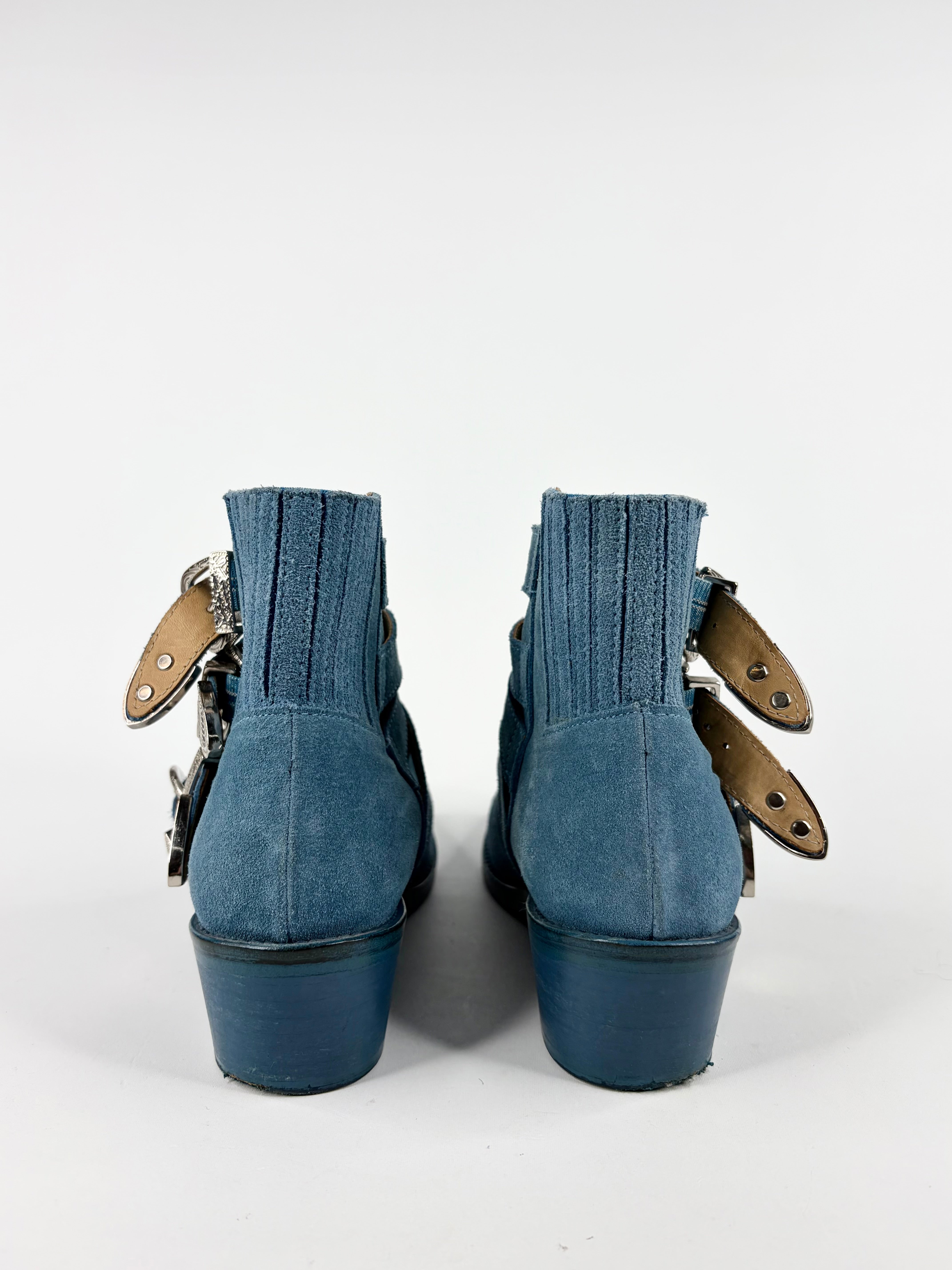 Toga Pulla Blue Suede Western Boot - EU36