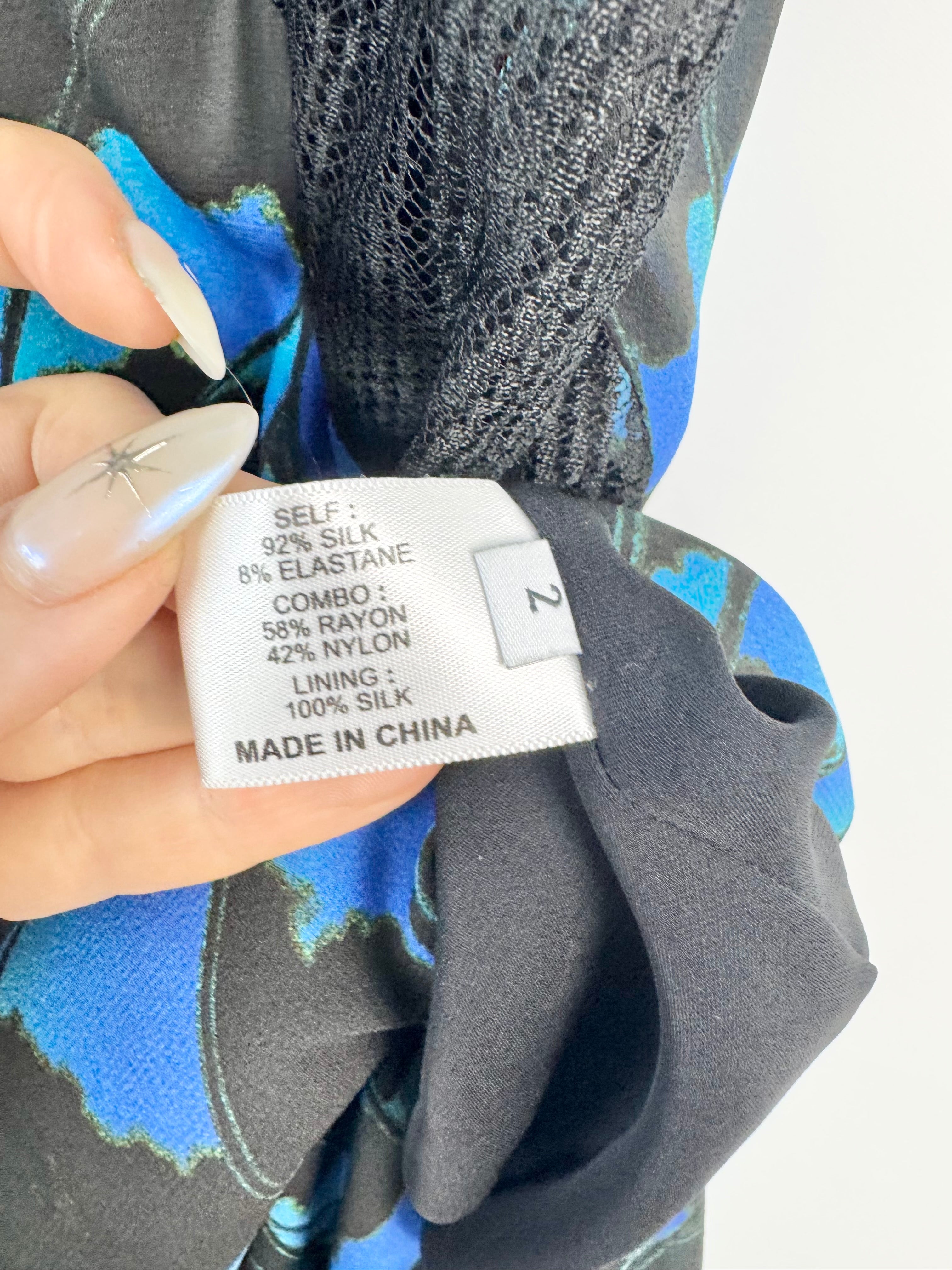 Proenza Schoulder Blue & Geometric Pattern Maxi Dress - AU12