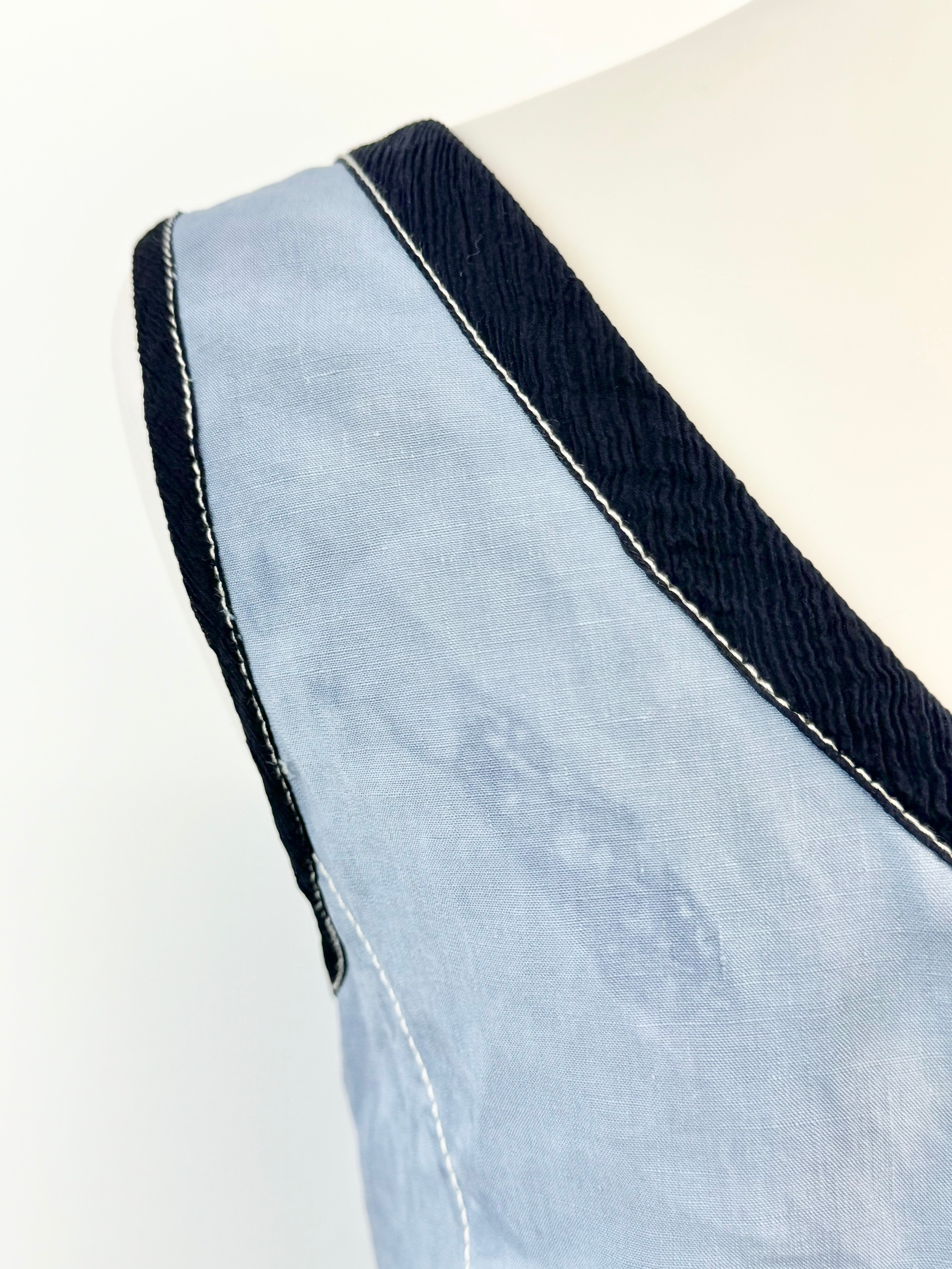 Prada Pale Blue & Dark Navy Midi Dress - AU8