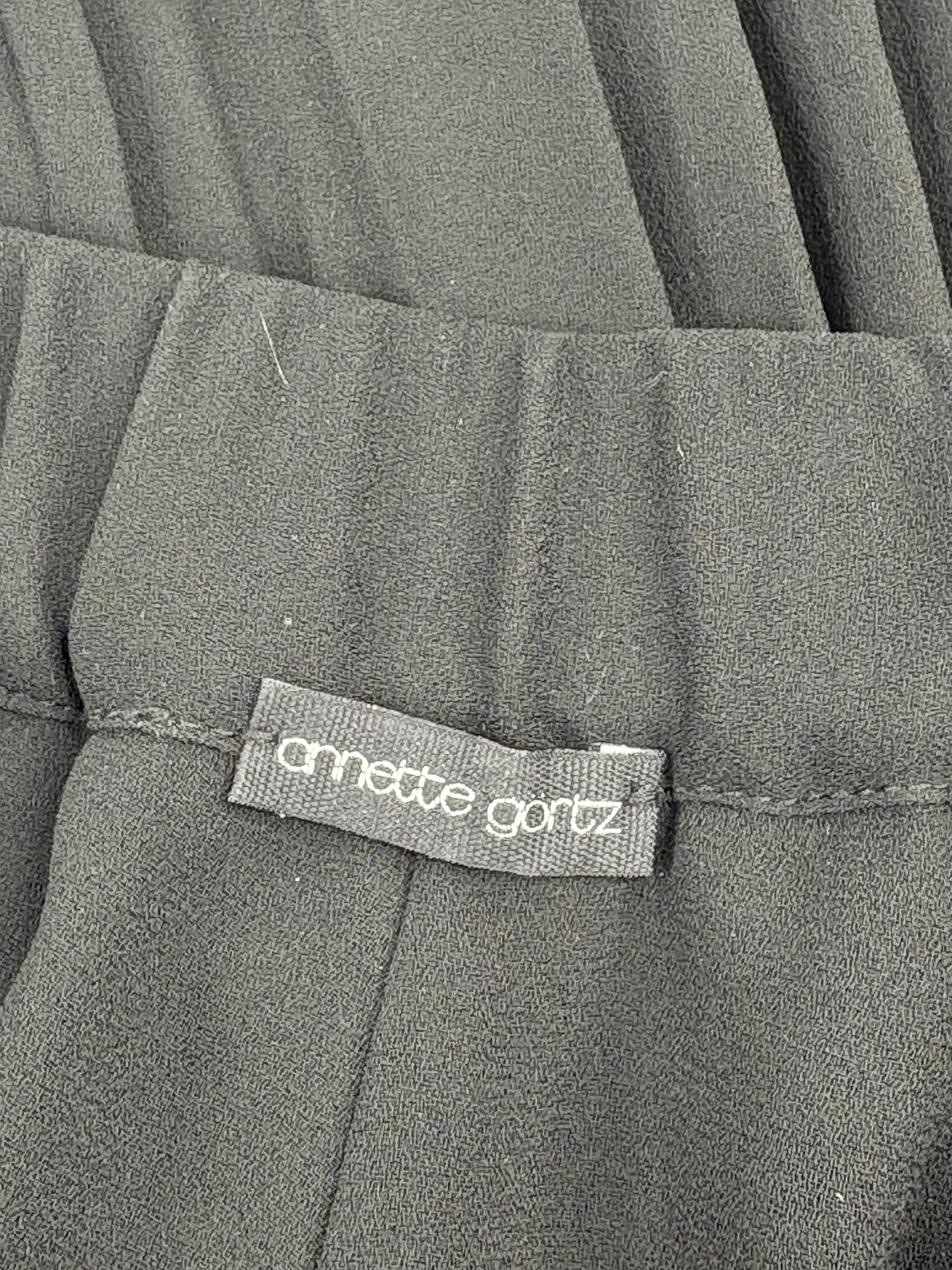 Annette Görtz Black Pleated Strappy Top - AU10/12