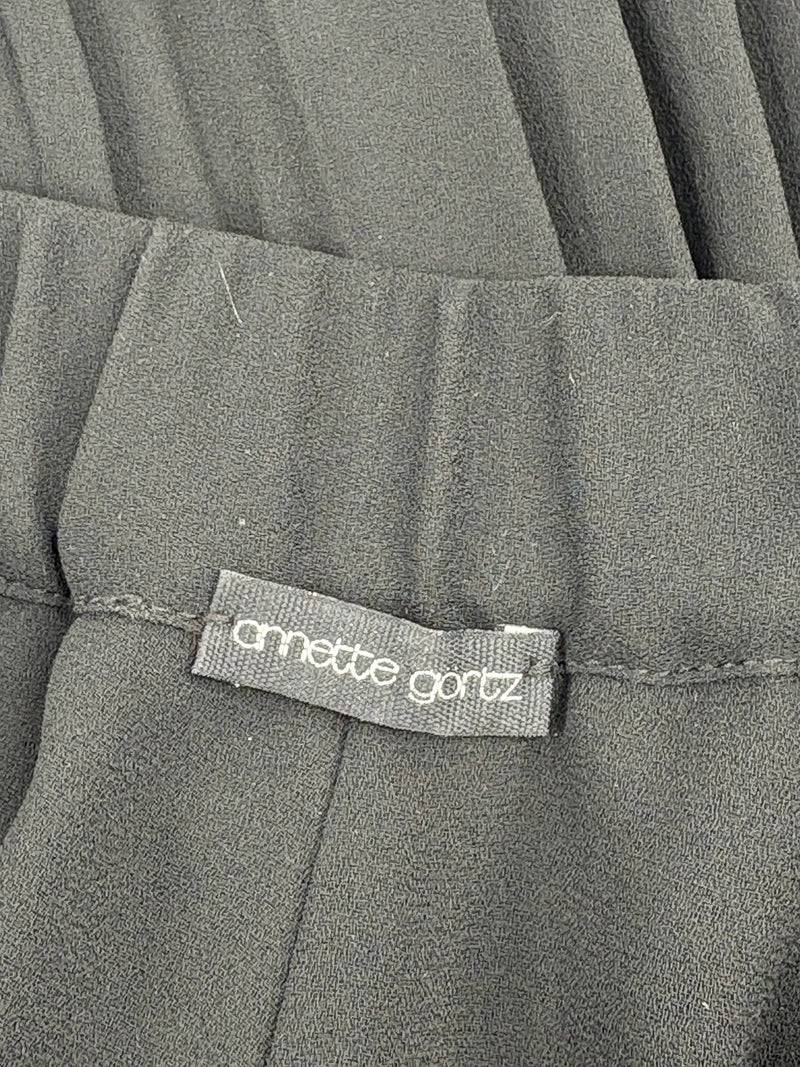 Annette Görtz Black Pleated Strappy Top - AU10/12