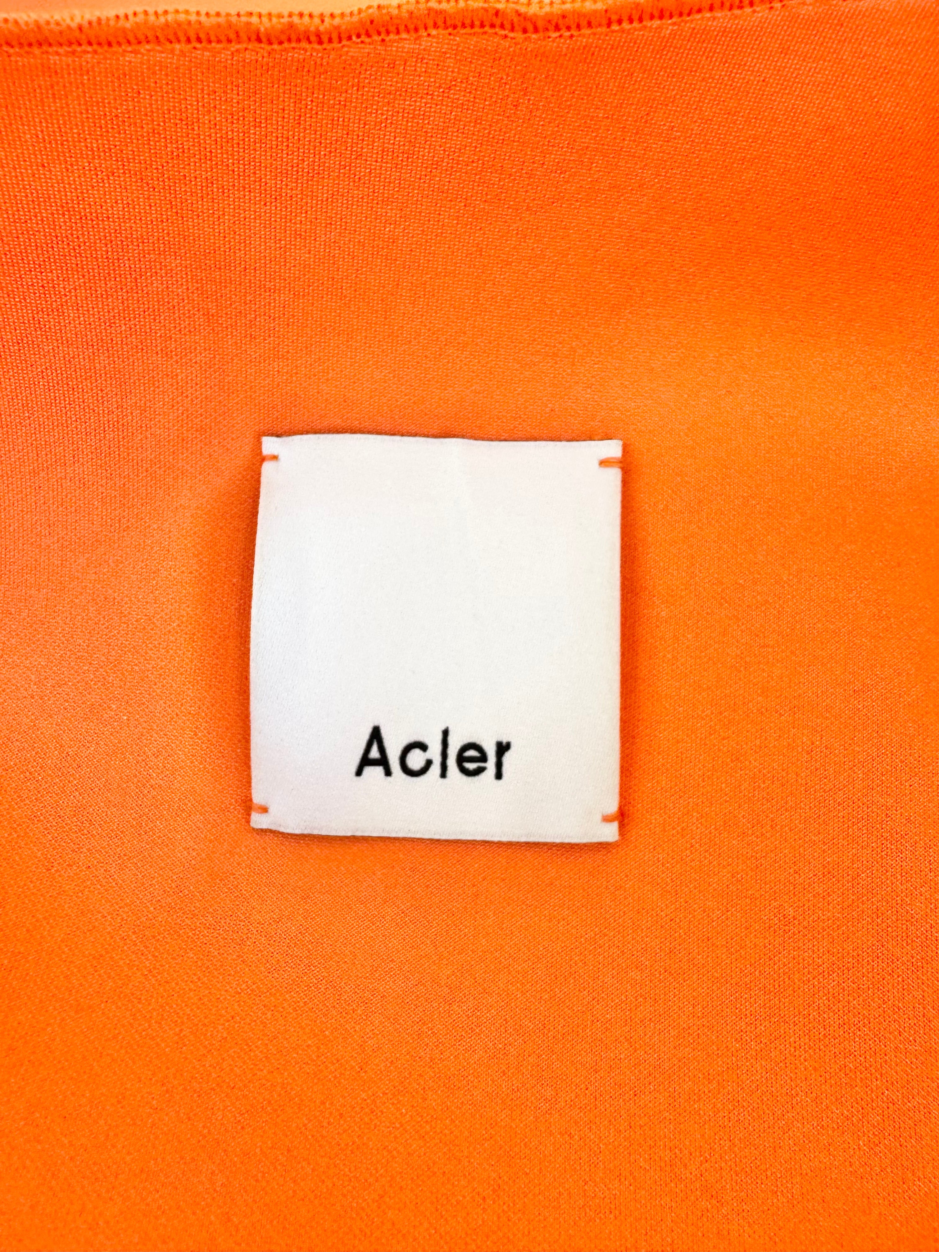 Acler Tangerine Orange Off Shoulder Body Con Dress - AU16