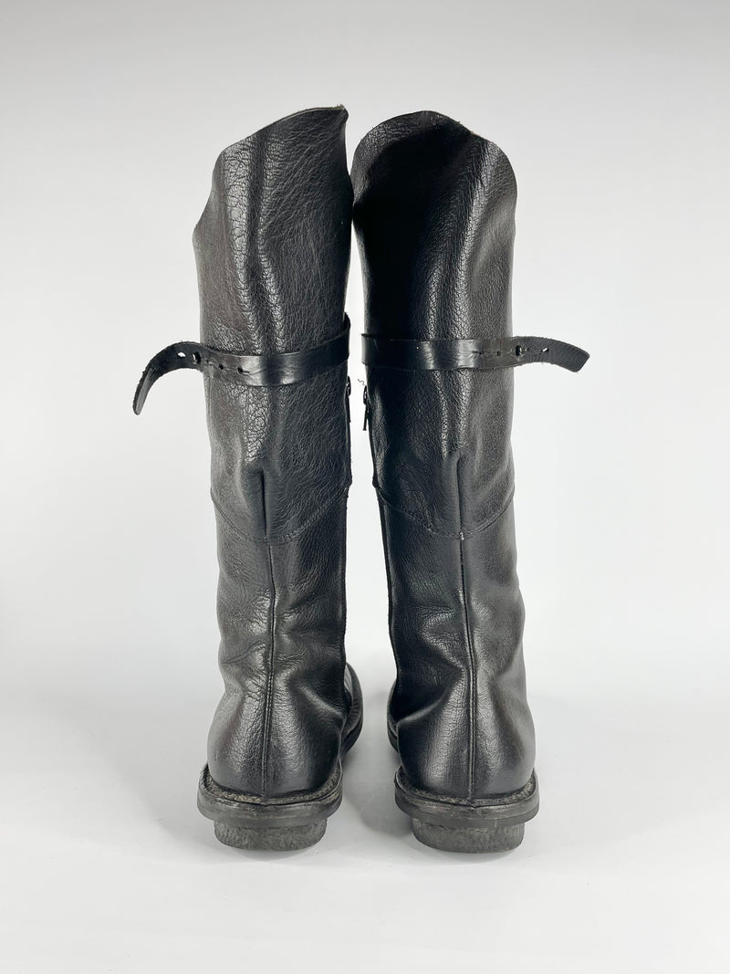 Trippen Black Leather 'Warrior' Boots - EU39