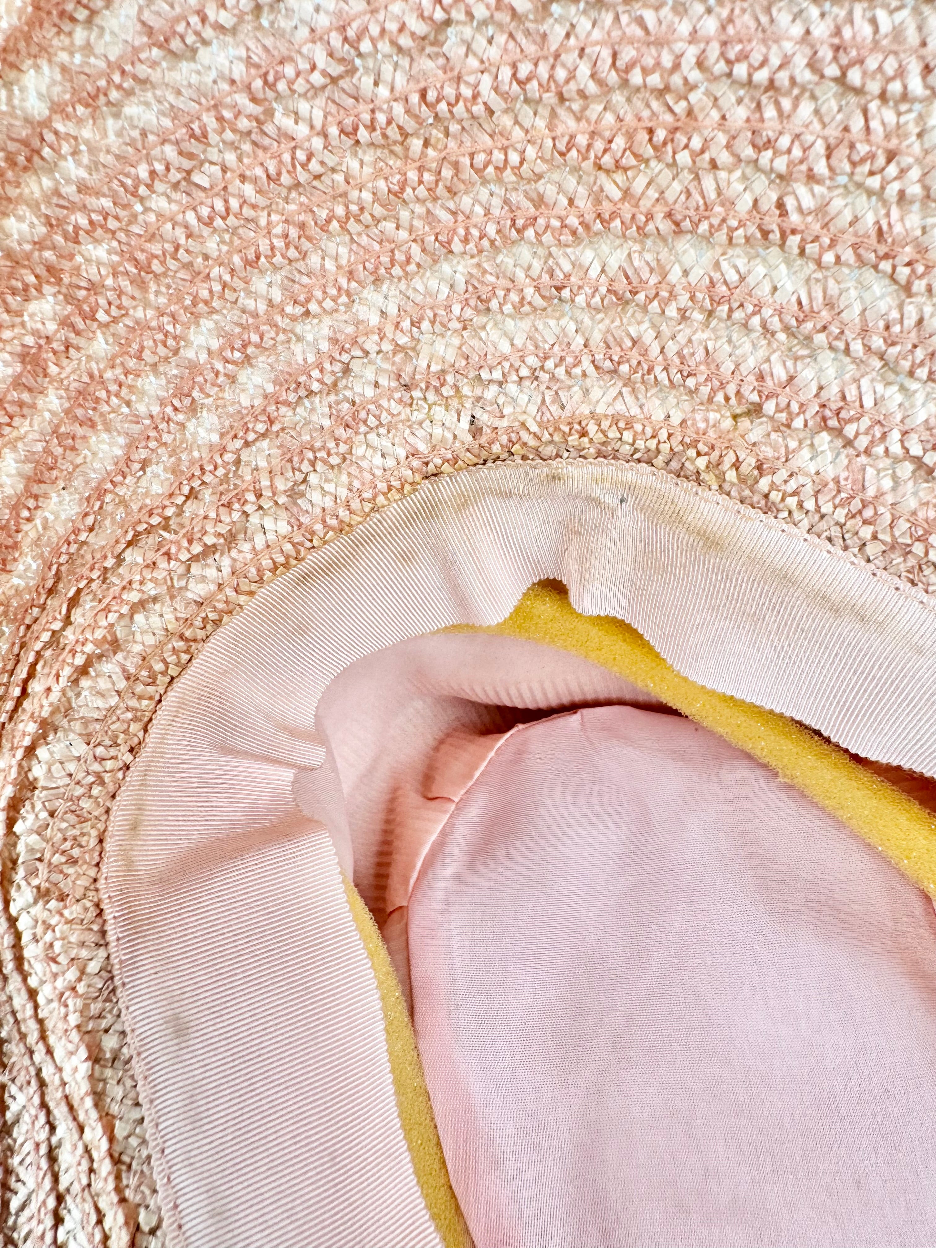 Vintage Tamasine Dale Blush Pink & Grey Beaded Hat