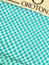 Oroton Teal & White Pattern Silk Scarf - NWT