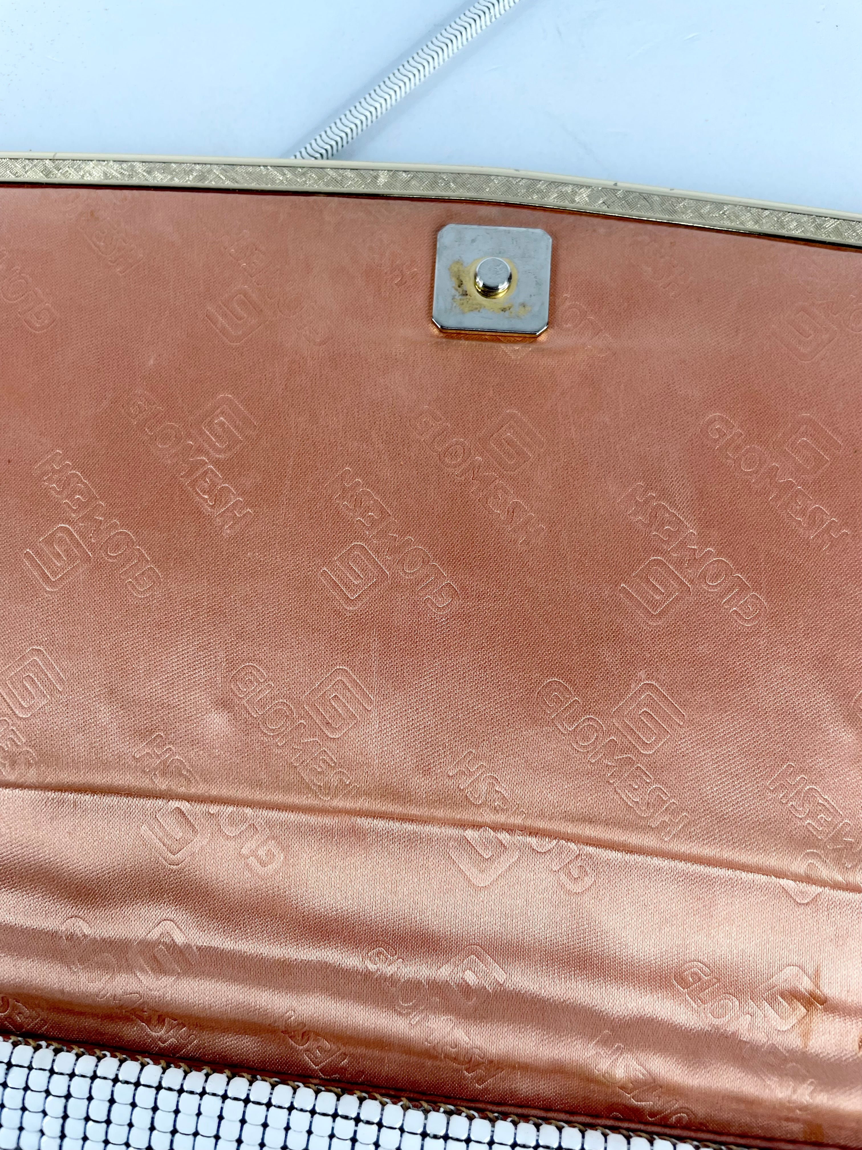 Glomesh Pearl-White Crossbody Evening Bag