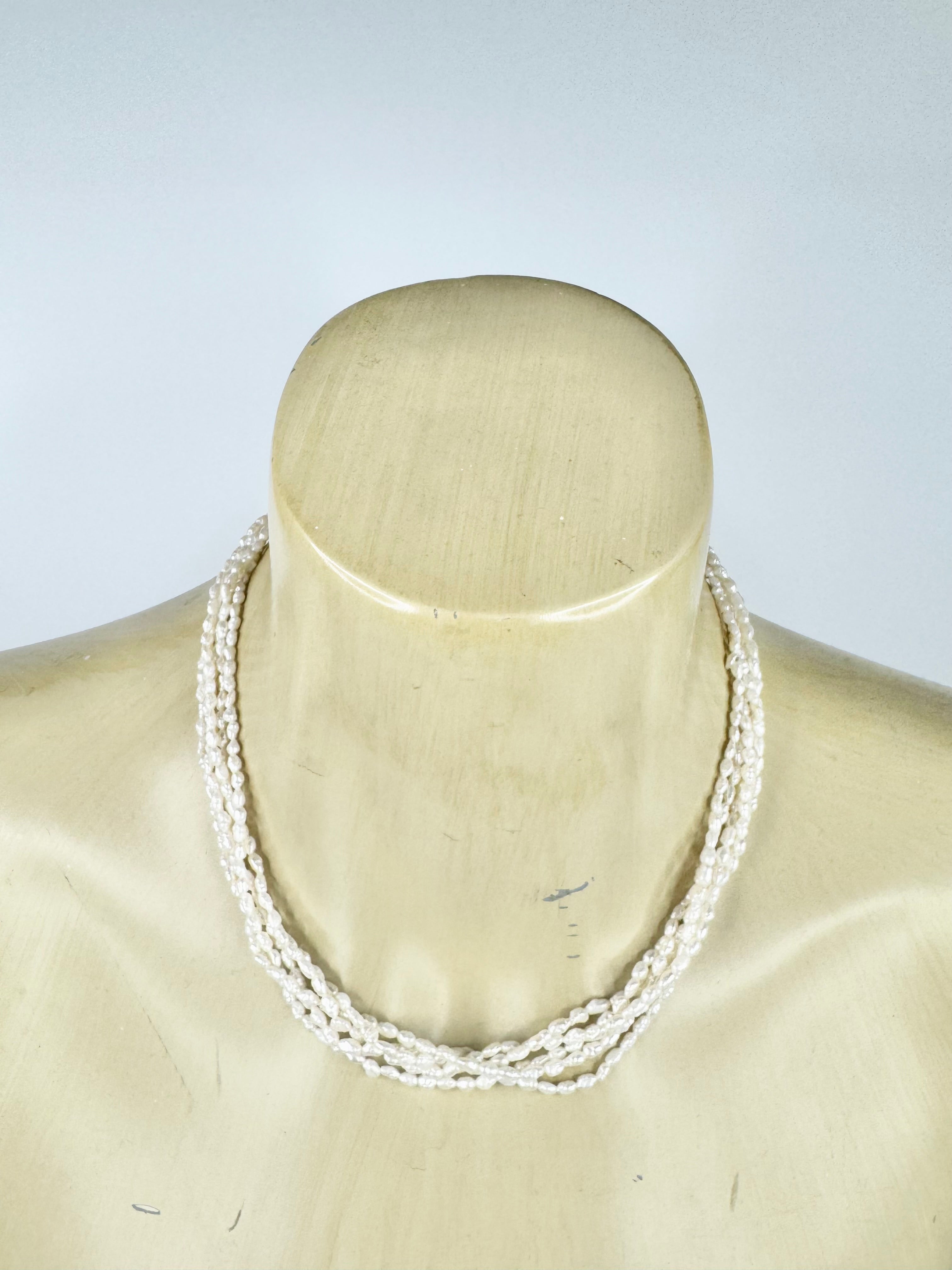 Vintage 5 Strand Freshwater Seed Pearl Necklace