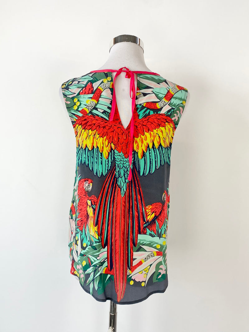 Alice McCall Silk Parrot Print Vest - AU10