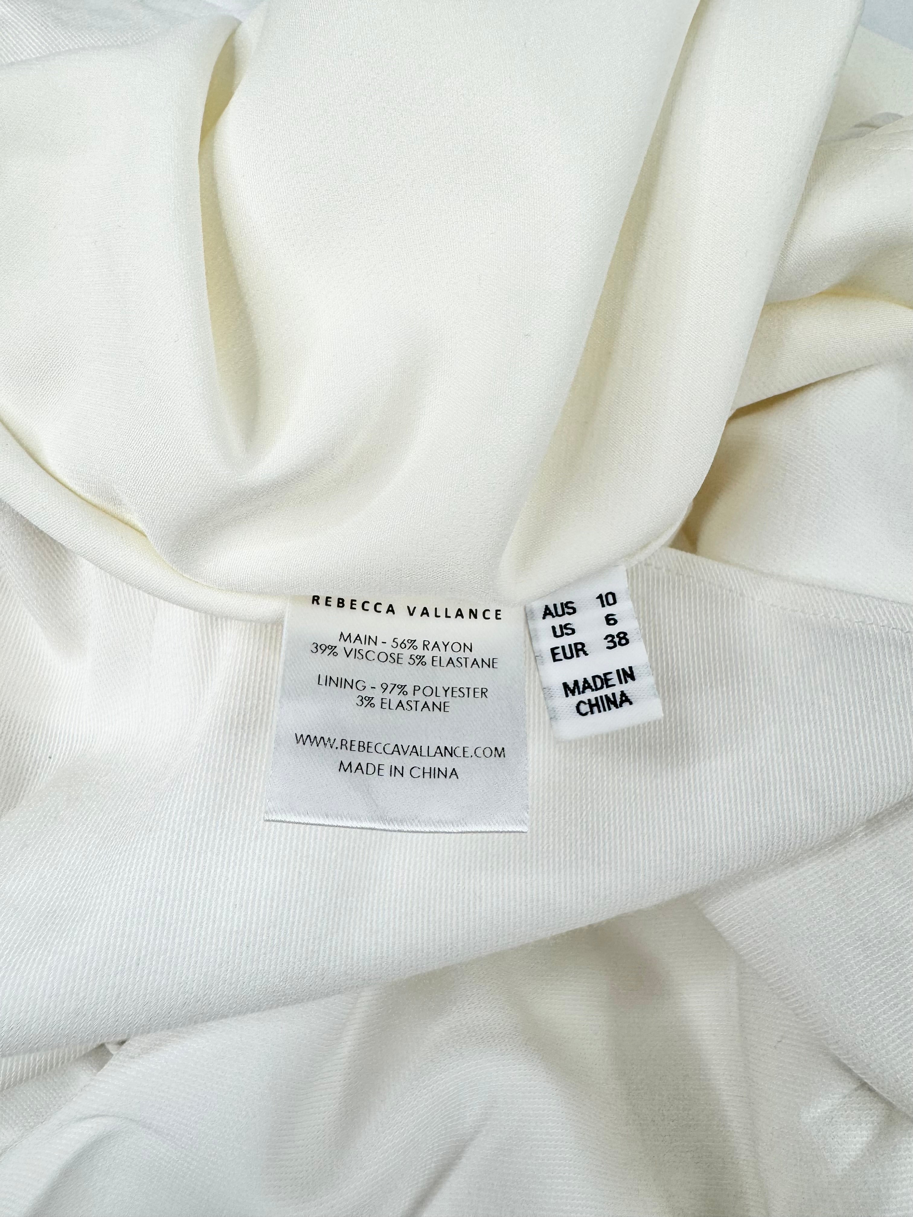 Rebecca Vallance White Frilled Embellished Dress - AU10