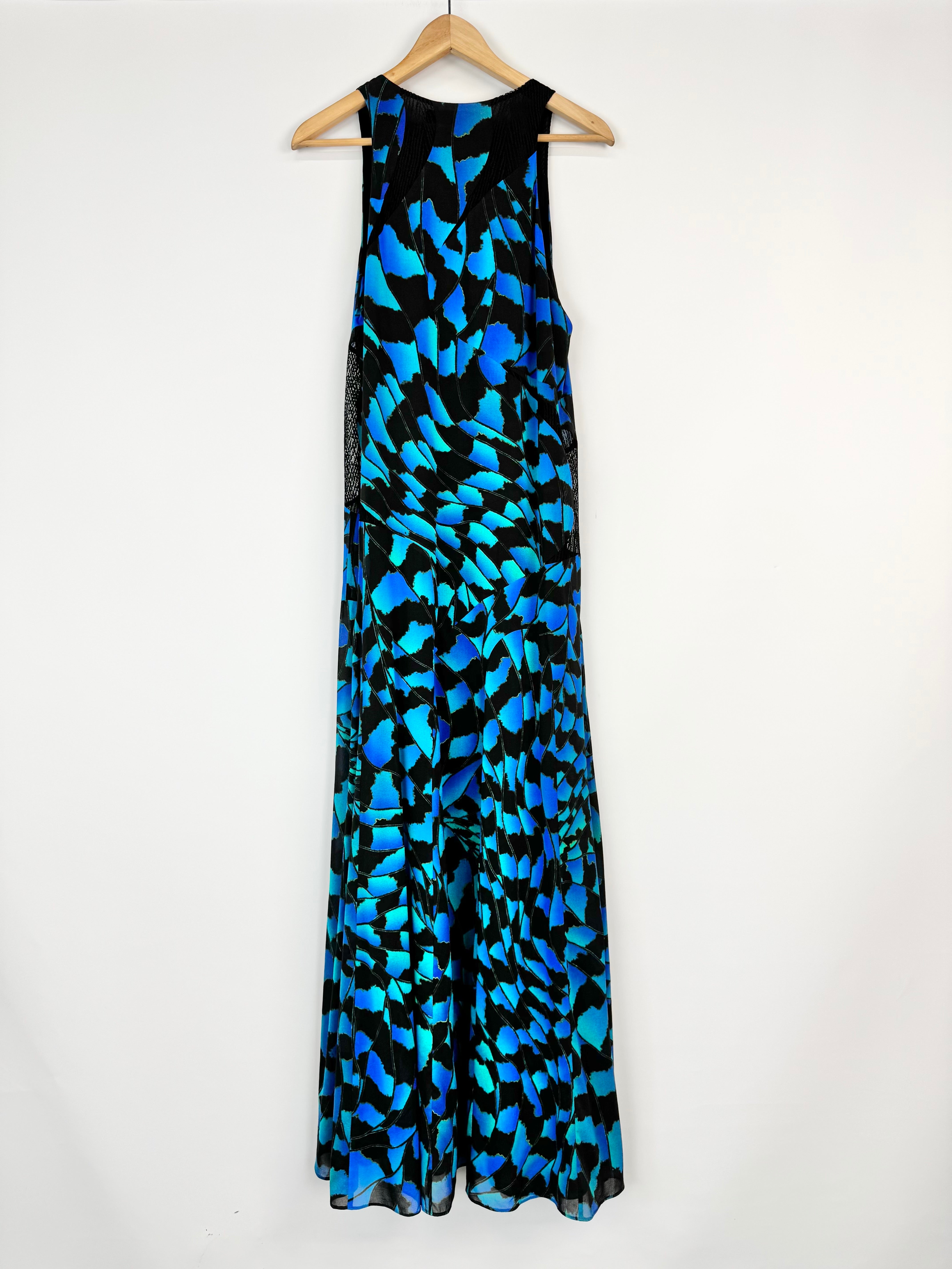 Proenza Schoulder Blue & Geometric Pattern Maxi Dress - AU12