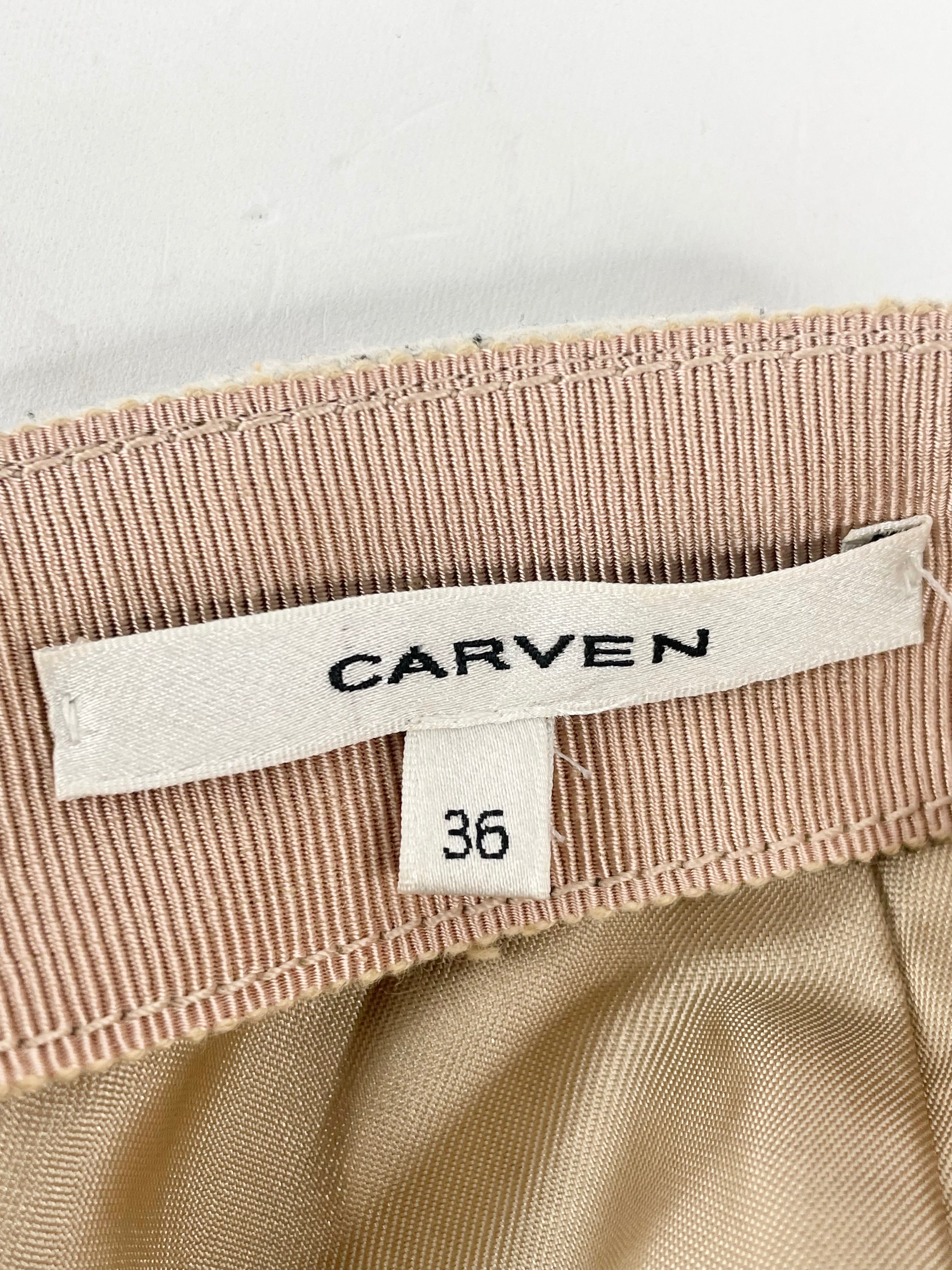 Carven Off-White Speckled Wool Midi Skirt - AU8