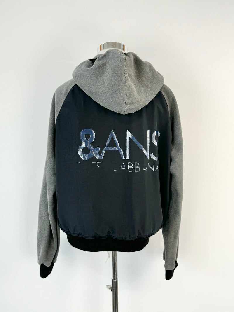 J&ans Dolce & Gabbana Grey & Black Contrast Hoodie - L