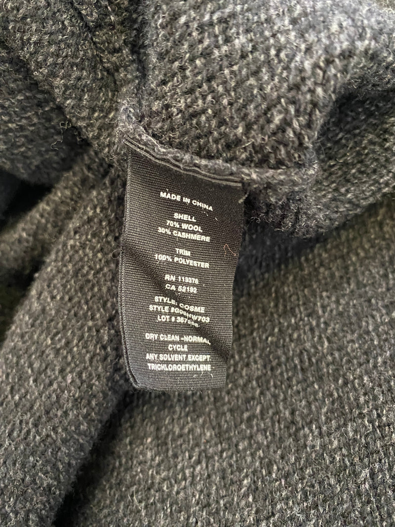 Helmut Lang Deep Grey Cashmere & Wool Cardigan - AU6/8