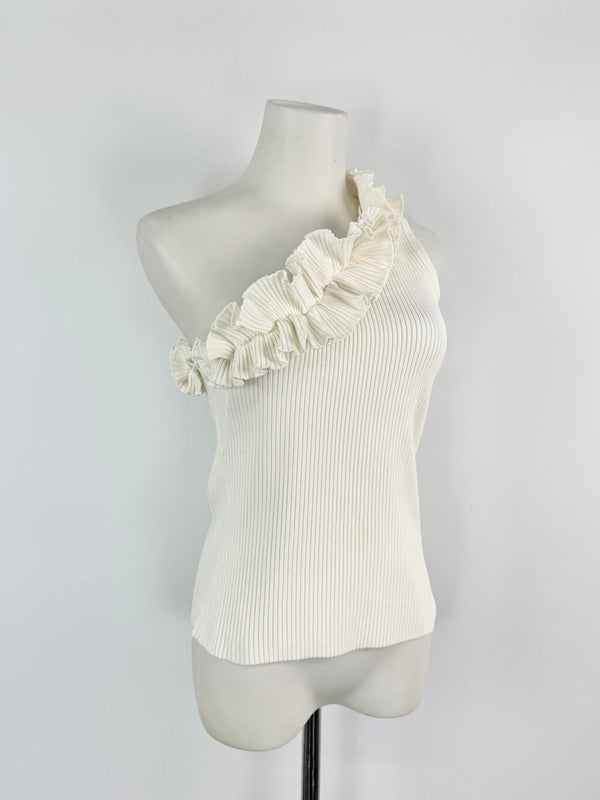 Zimmermann Cream 'Postcard' One Should Ruffle Trim Tank Top - AU10
