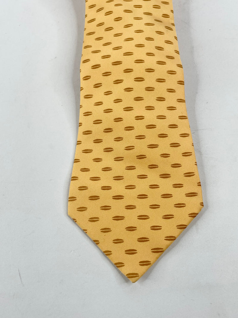 Hermès Yellow Silk Patterned Tie