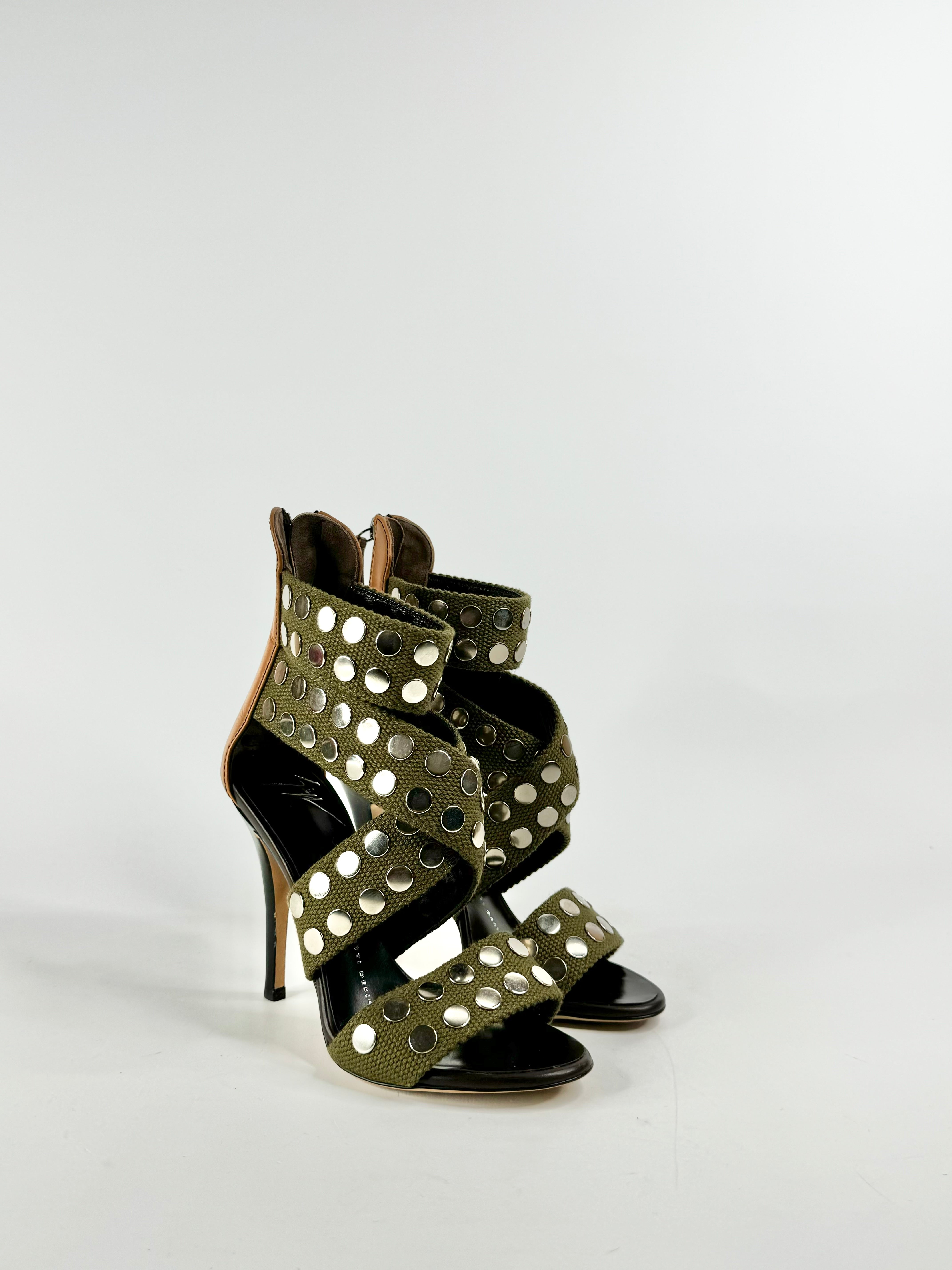 Giuseppe Zanotti Olive Green Stilettos - EU35.5