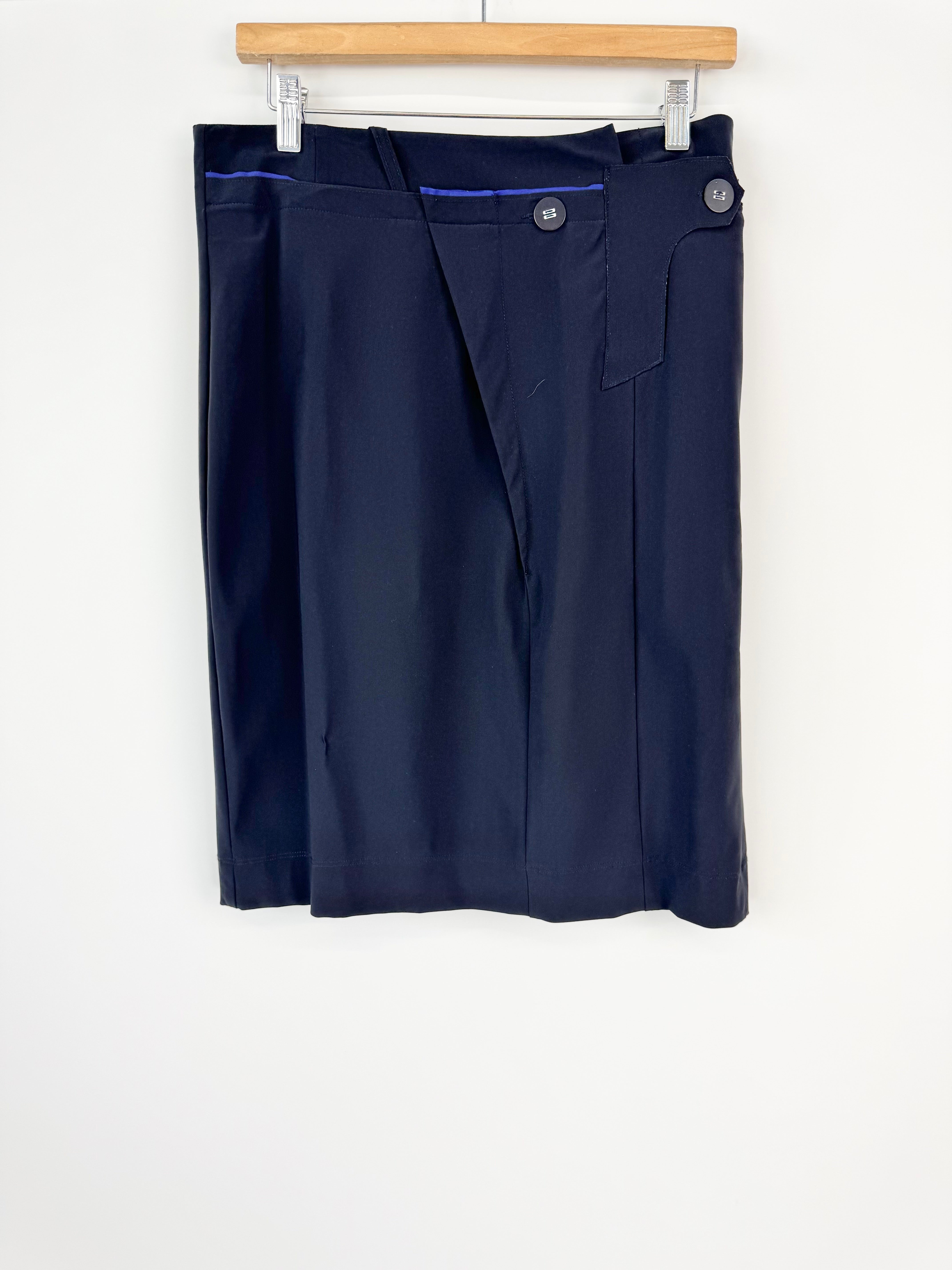 Marithé + François Girbaud Blue Black Stretchy Skirt - AU10/12