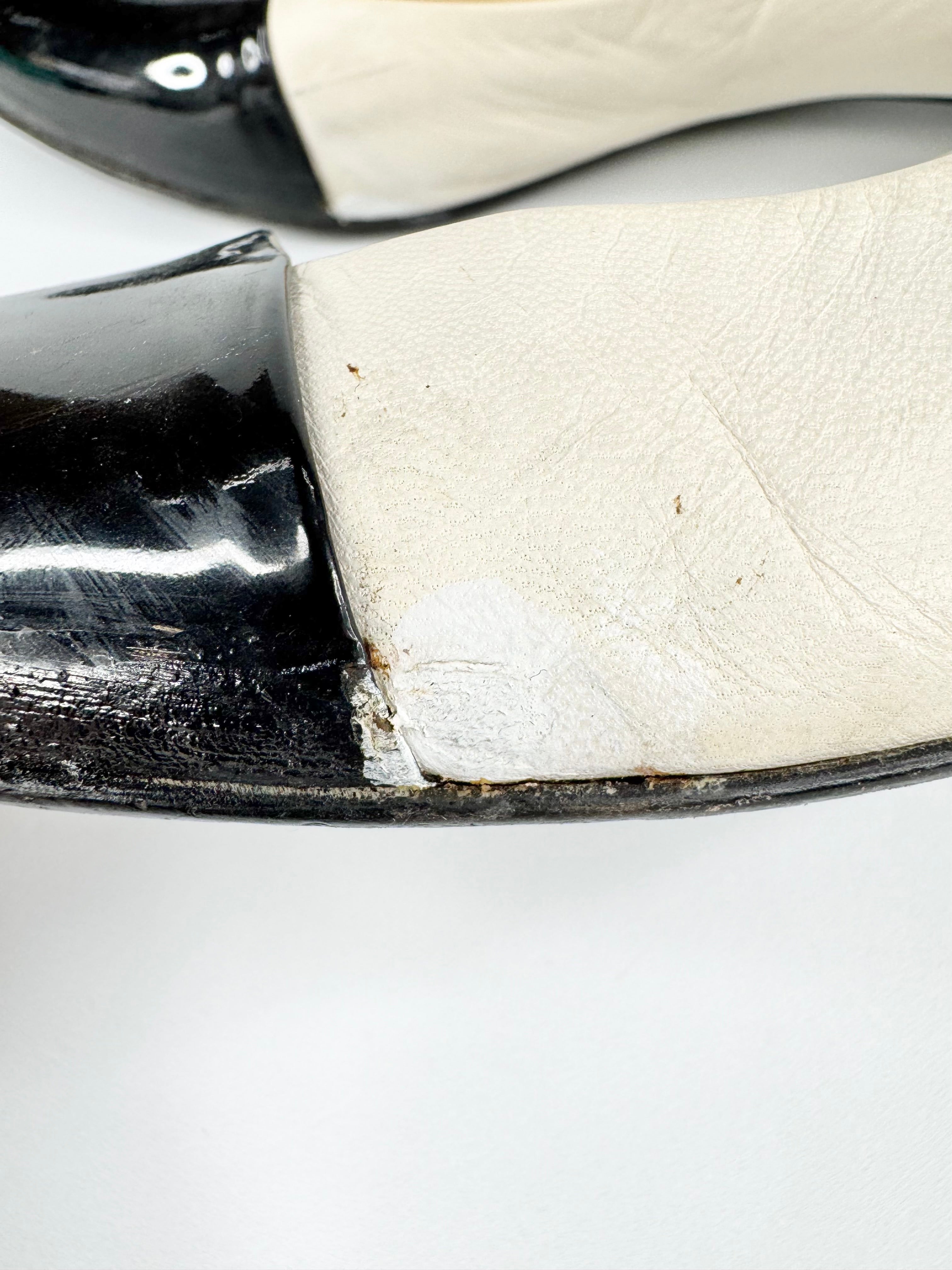 Vintages YSL Two Tone Cap Toe Ballet Flats - EU40
