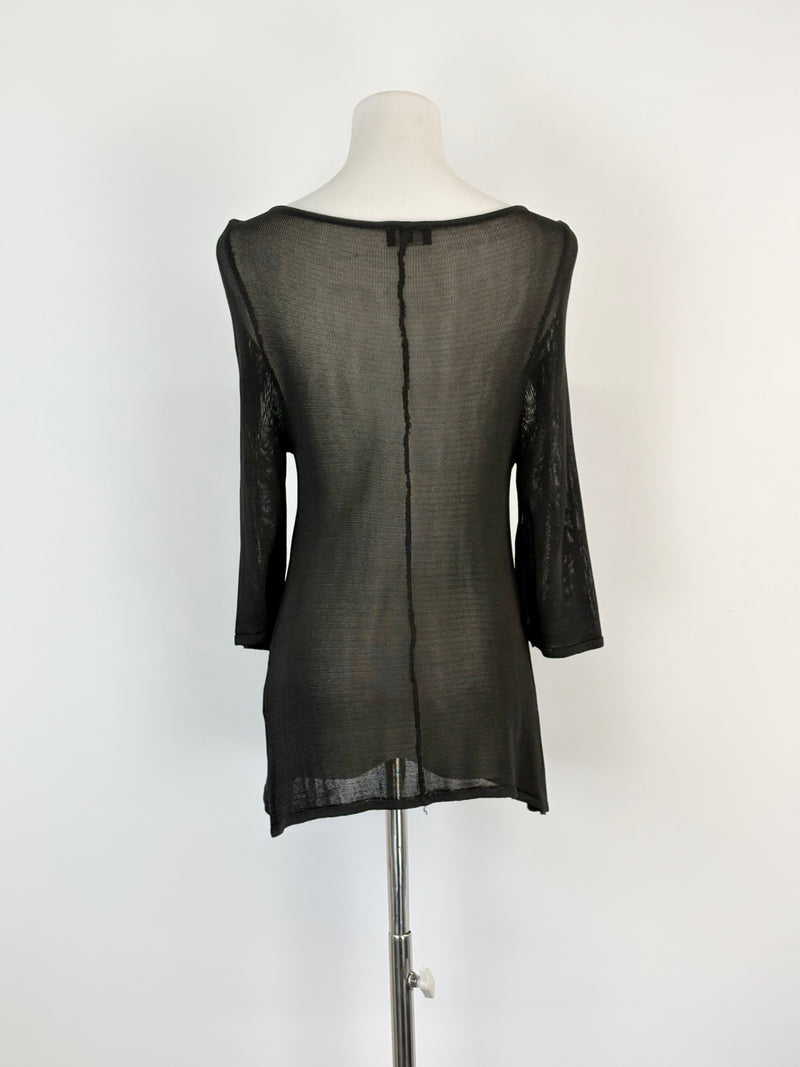 T.L. Wood by Teresa Liano Black Sheer Cardigan - AU8