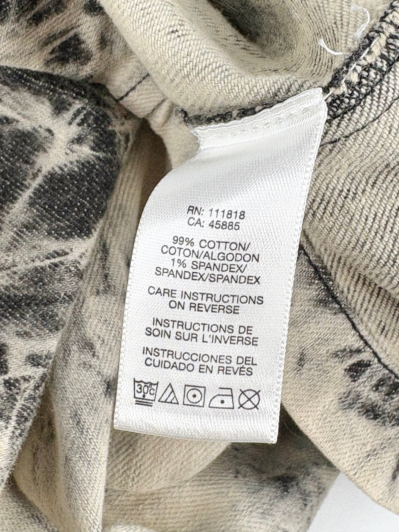 Michael by Michael Kors Off-White & Black Tie-Dye Denim Jacket - AU10/12