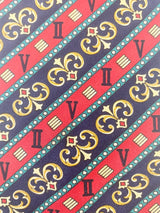 Christian Dior Monsieur Red & Blue Roman Numeral Pattern Silk Tie