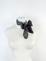 Vintage Jaeger Purple, Blue & Grey Woven Silk Scarf