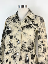 Michael by Michael Kors Off-White & Black Tie-Dye Denim Jacket - AU10/12