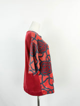 Dries van Noten Red Rose Knitwear Top - AU6/8