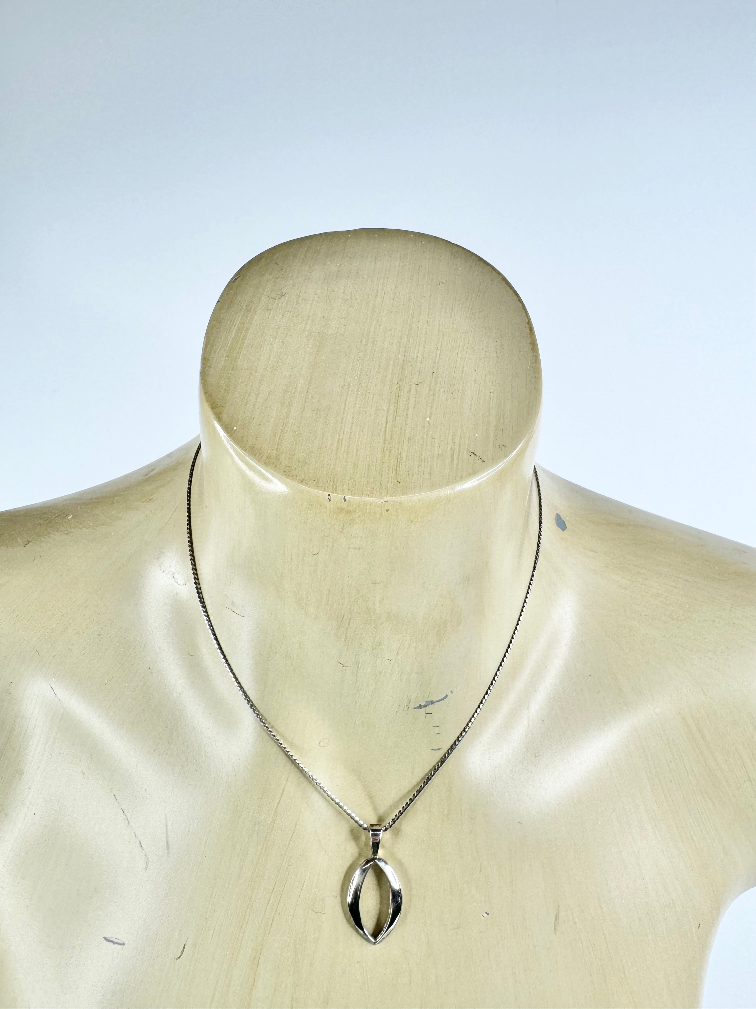 Oroton Silver Chain and Oval Pendant