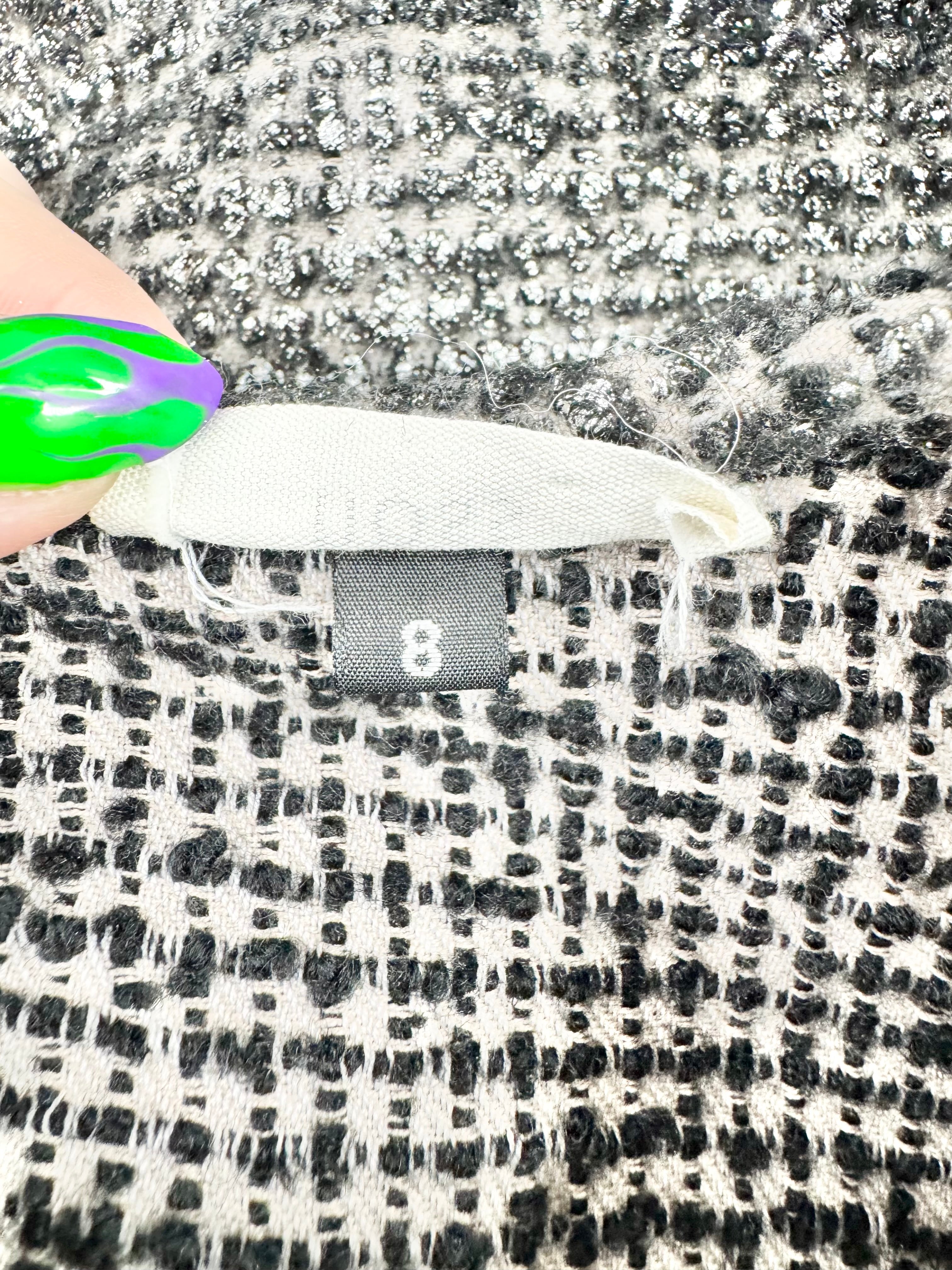 Hoss Grey Metallic Wool Blend Puff Sleeve Blouse - AU8