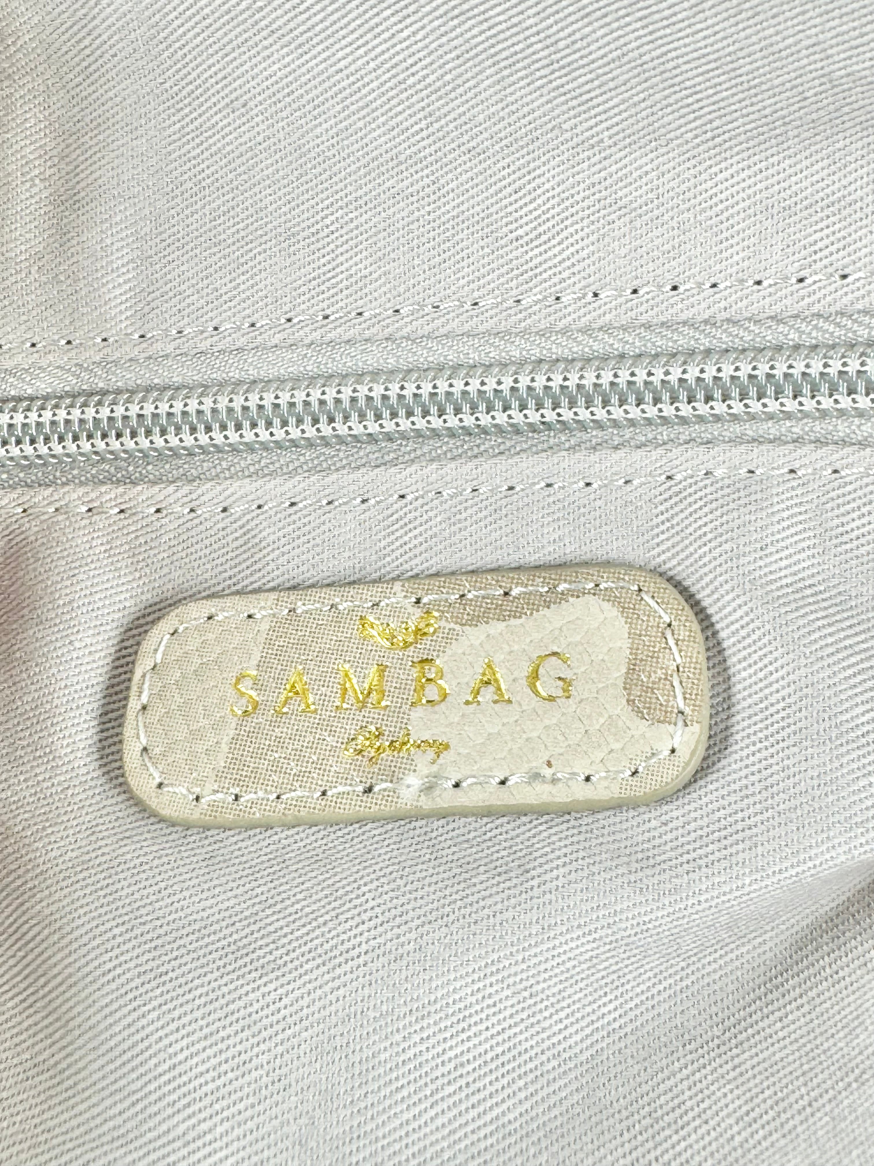 Sambag Grained Beige Camouflage Patterned Handbag