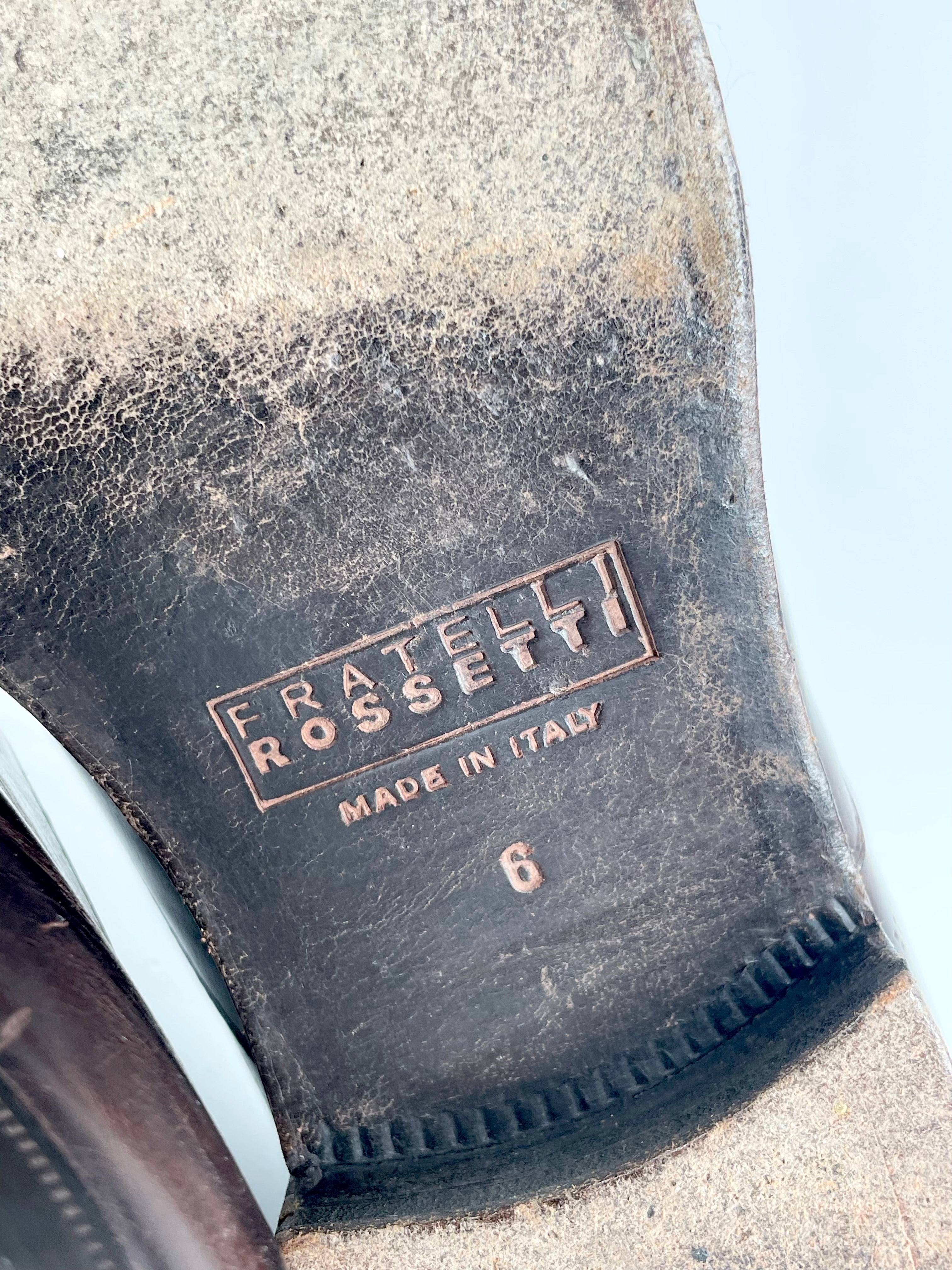 Fratelli Rossetti Chestnut Leather Wing-Top Dress Shoes - EU38.5