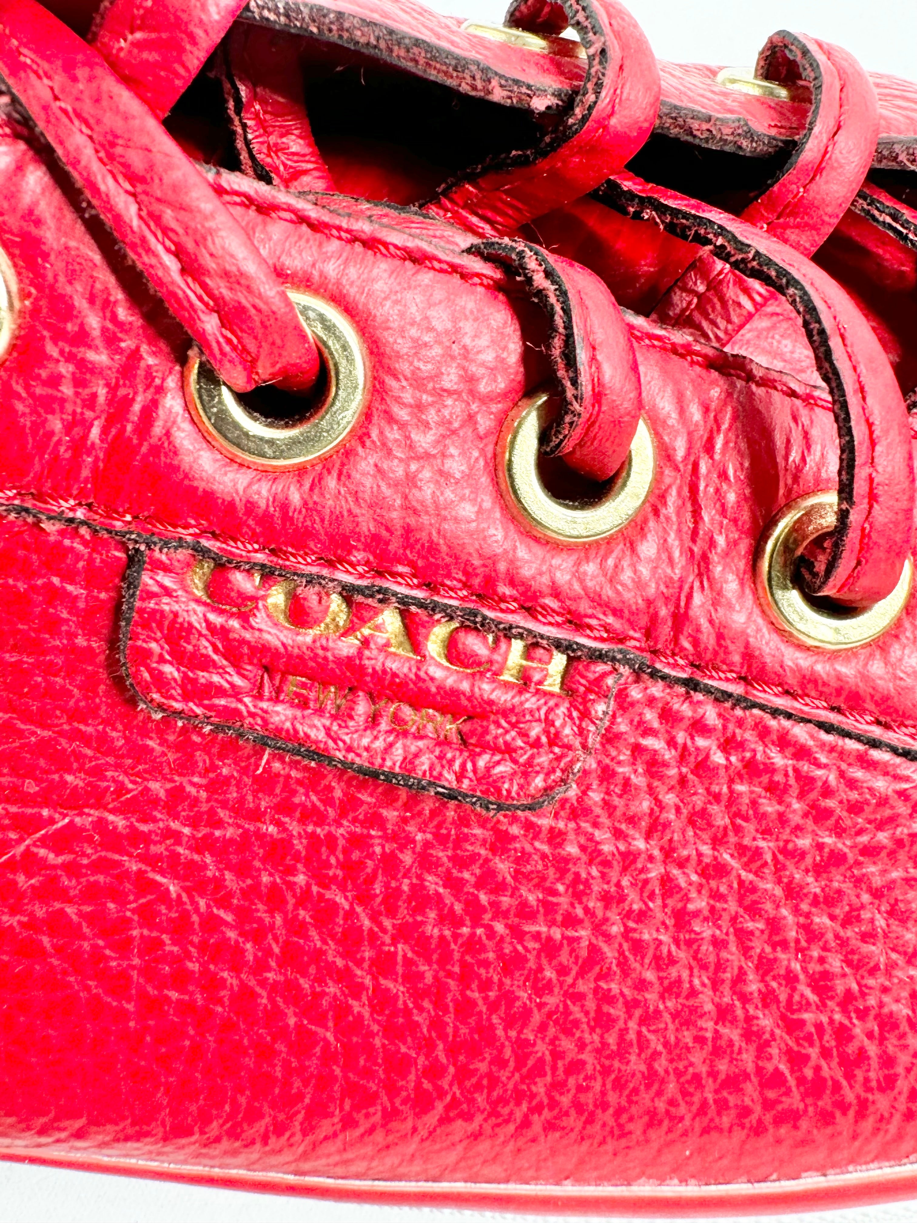 Coach Red Leather Lace Ups - EU38