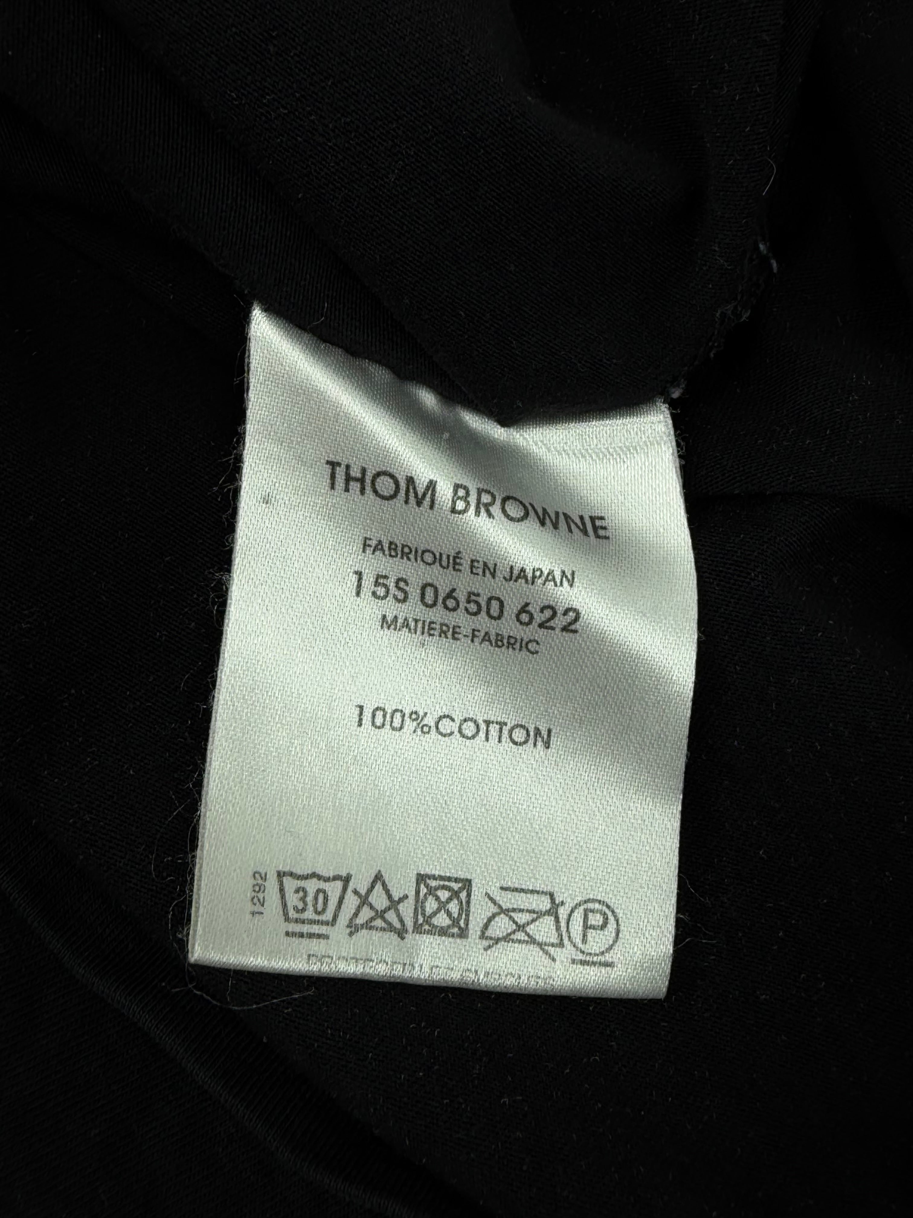 Thom Browne Black Cotton T-Shirt - AU10